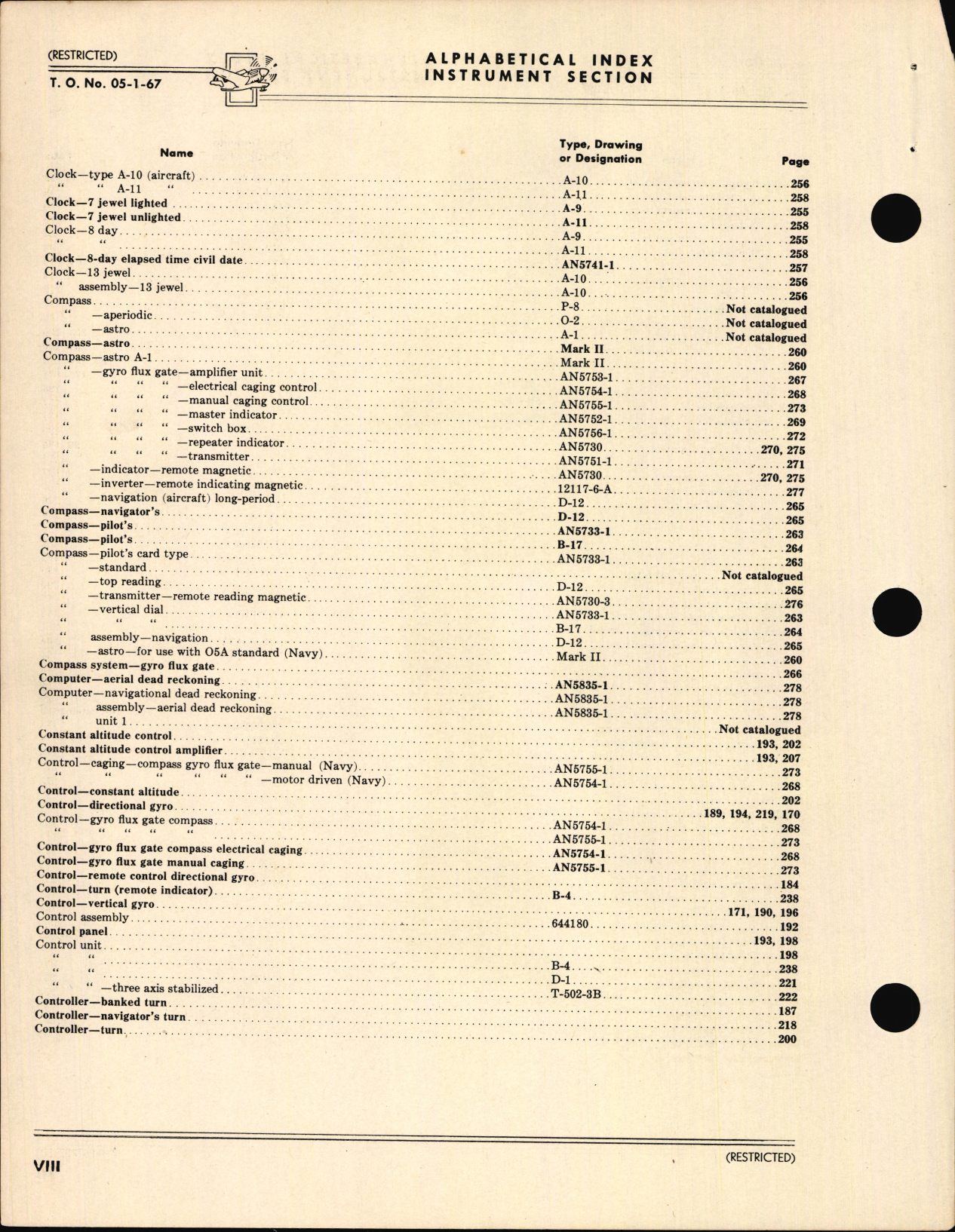 Sample page 8 from AirCorps Library document: Index of Army-Navy Aeronautical Equipment - Instruments