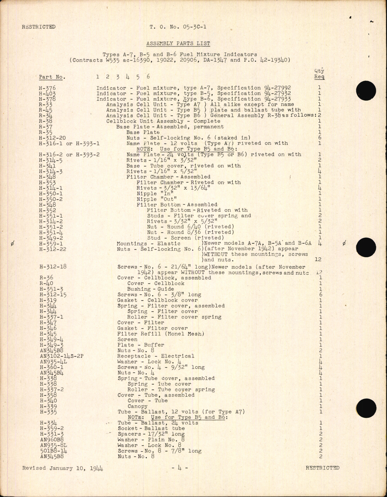 Sample page 6 from AirCorps Library document: Handbook of Instructions with Parts Catalog for Fuel Mixture Indicators