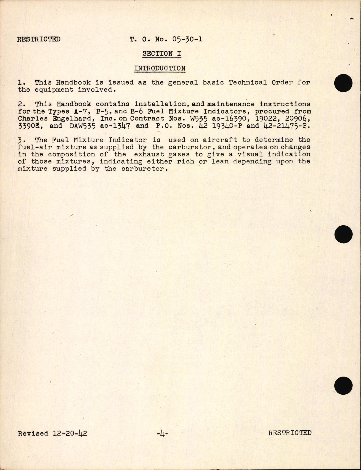 Sample page 8 from AirCorps Library document: Handbook of Instructions with Parts Catalog for Fuel Mixture Indicators