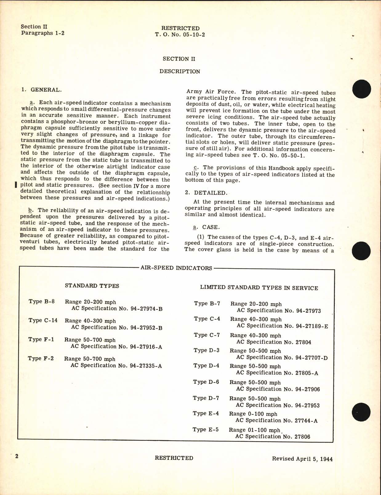 Sample page 6 from AirCorps Library document: Handbook of Instructions for Air-Speed Indicators