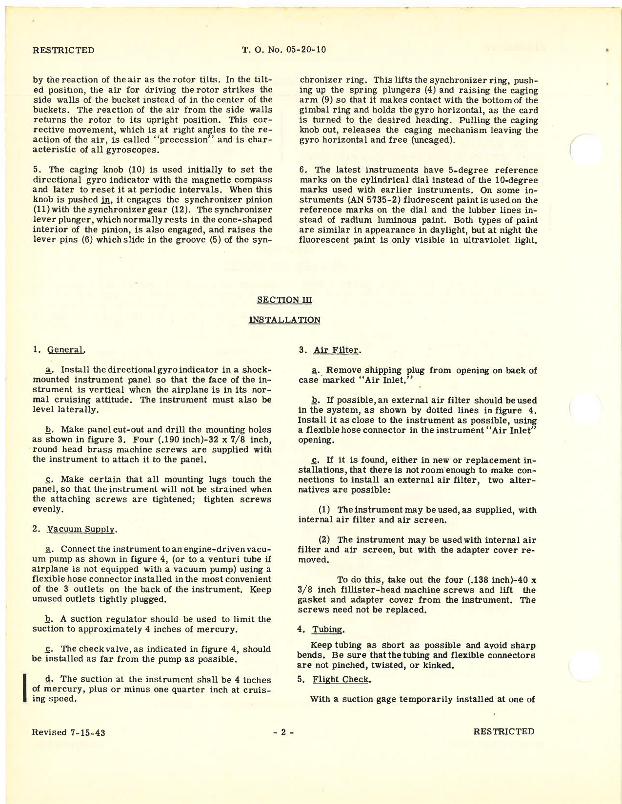 Sample page 8 from AirCorps Library document: Handbook of Instructions with Parts Catalog for Directional Gyro Indicators