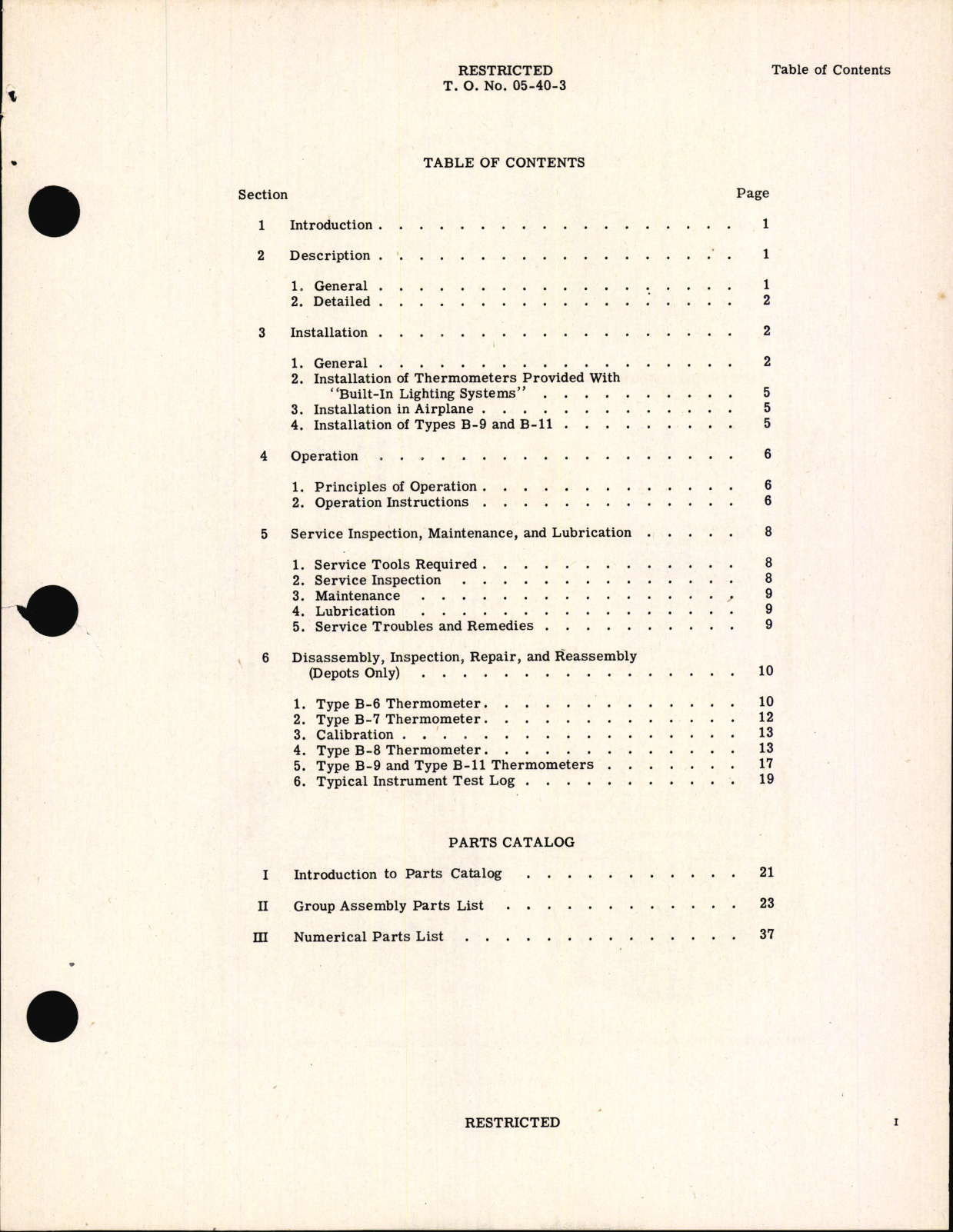 Sample page 5 from AirCorps Library document: Handbook of Instructions with Parts Catalog for Thermocouple Thermometers