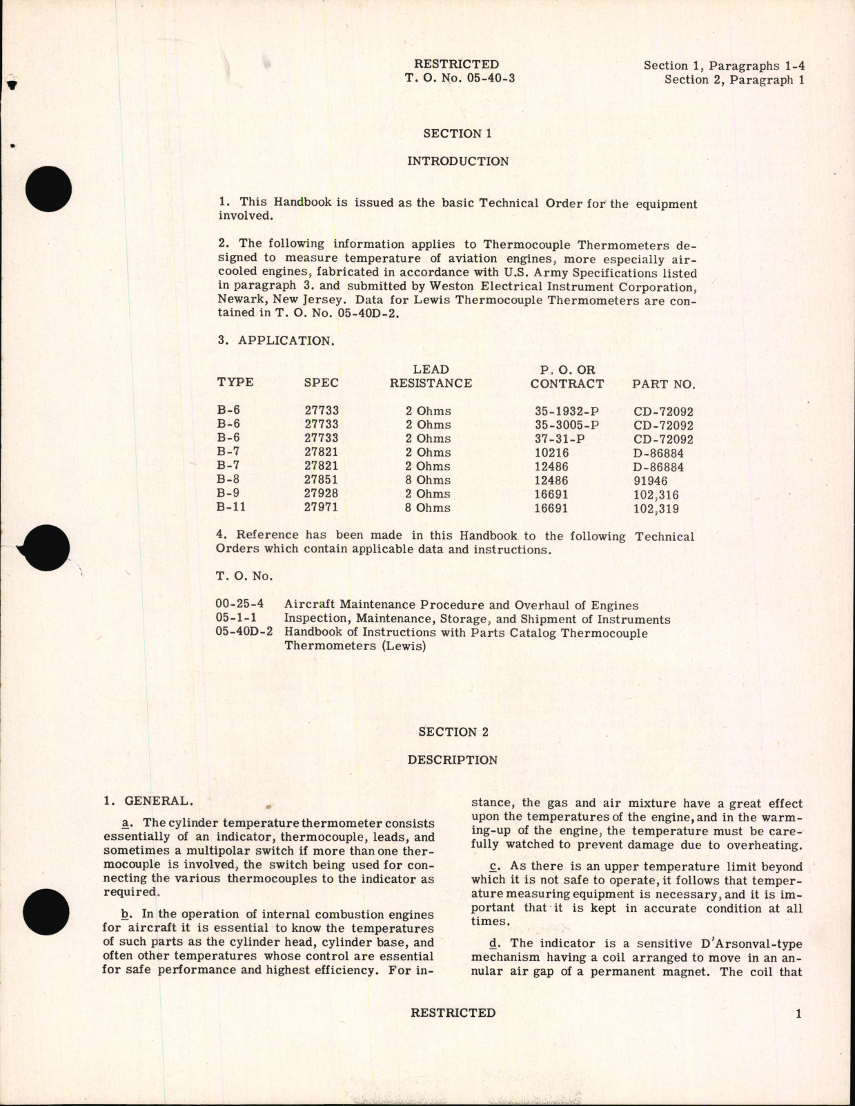 Sample page 7 from AirCorps Library document: Handbook of Instructions with Parts Catalog for Thermocouple Thermometers