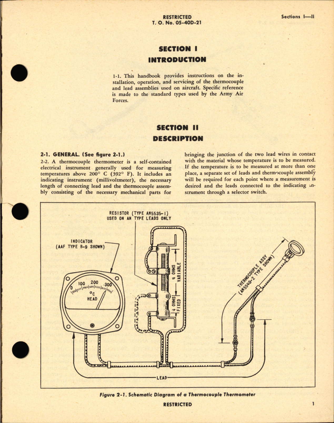 Sample page 5 from AirCorps Library document: Operation and Service Instructions for Thermocouple Leads and Indicators