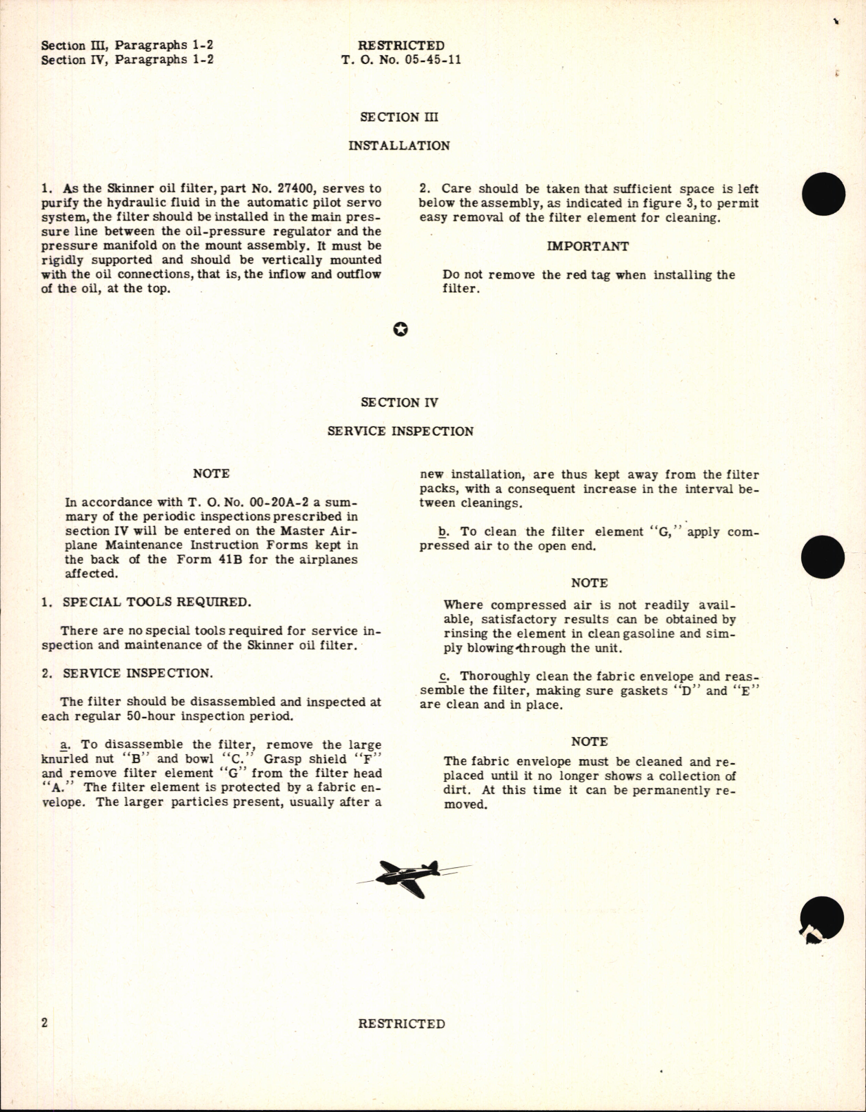 Sample page 6 from AirCorps Library document: Handbook of Instructions with Parts Catalog for Oil Filters for Aircraft Automatic Pilots