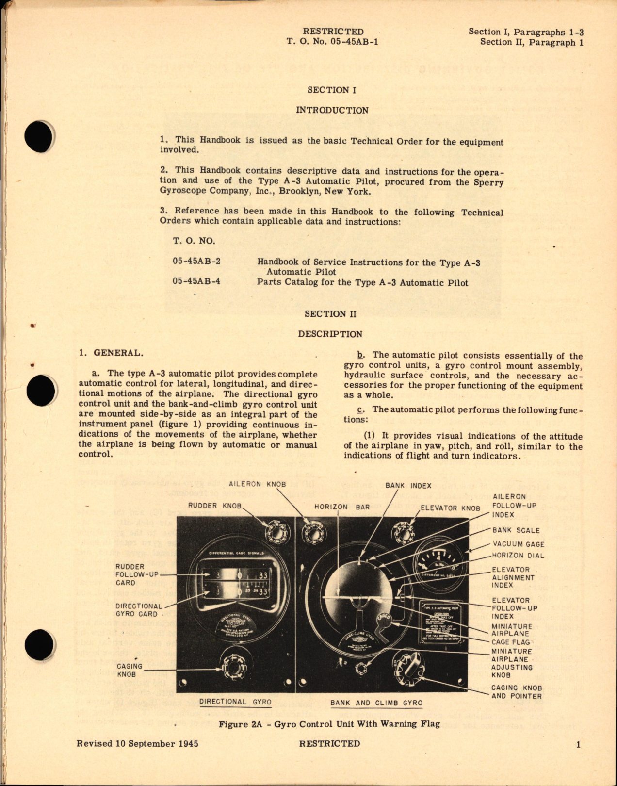 Sample page 5 from AirCorps Library document: Operation and Service Instructions for Automatic Pilot Type A-3