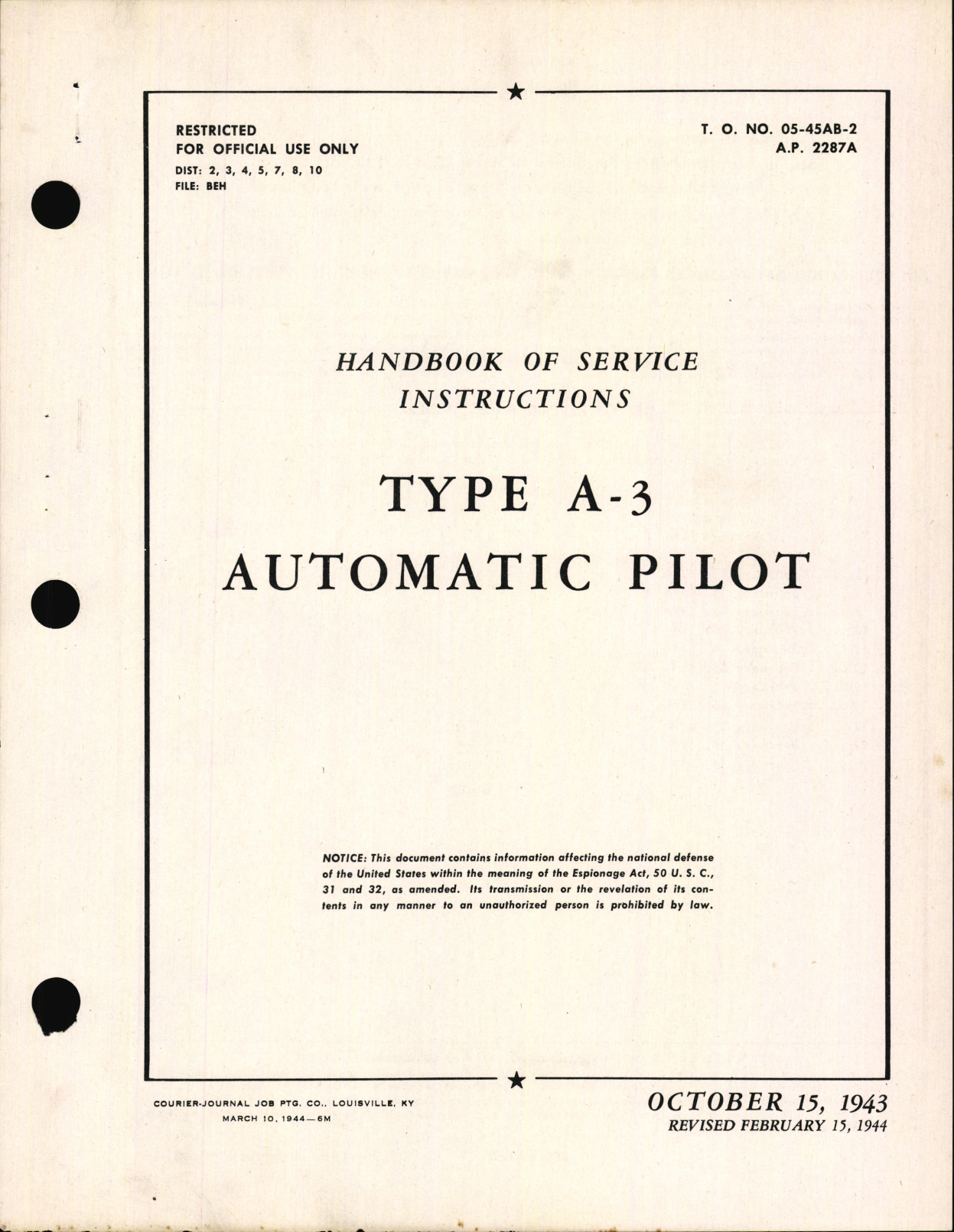 Sample page 5 from AirCorps Library document: Service Instructions for Automatic Pilot Type A-3