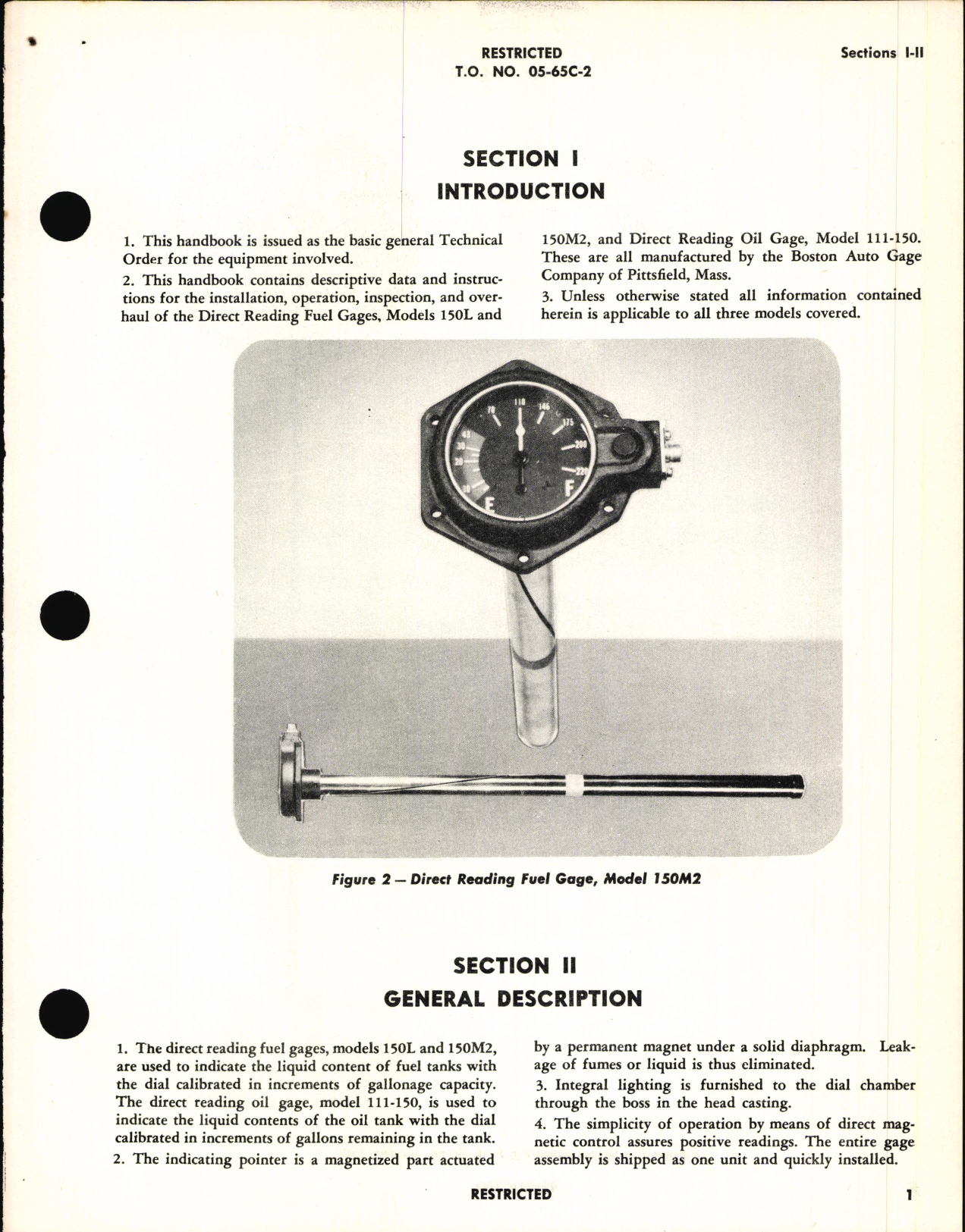 Sample page 5 from AirCorps Library document: Operation, Service, & Overhaul Inst w/ Parts Catalog for Direct Reading Fuel and Oil Gages