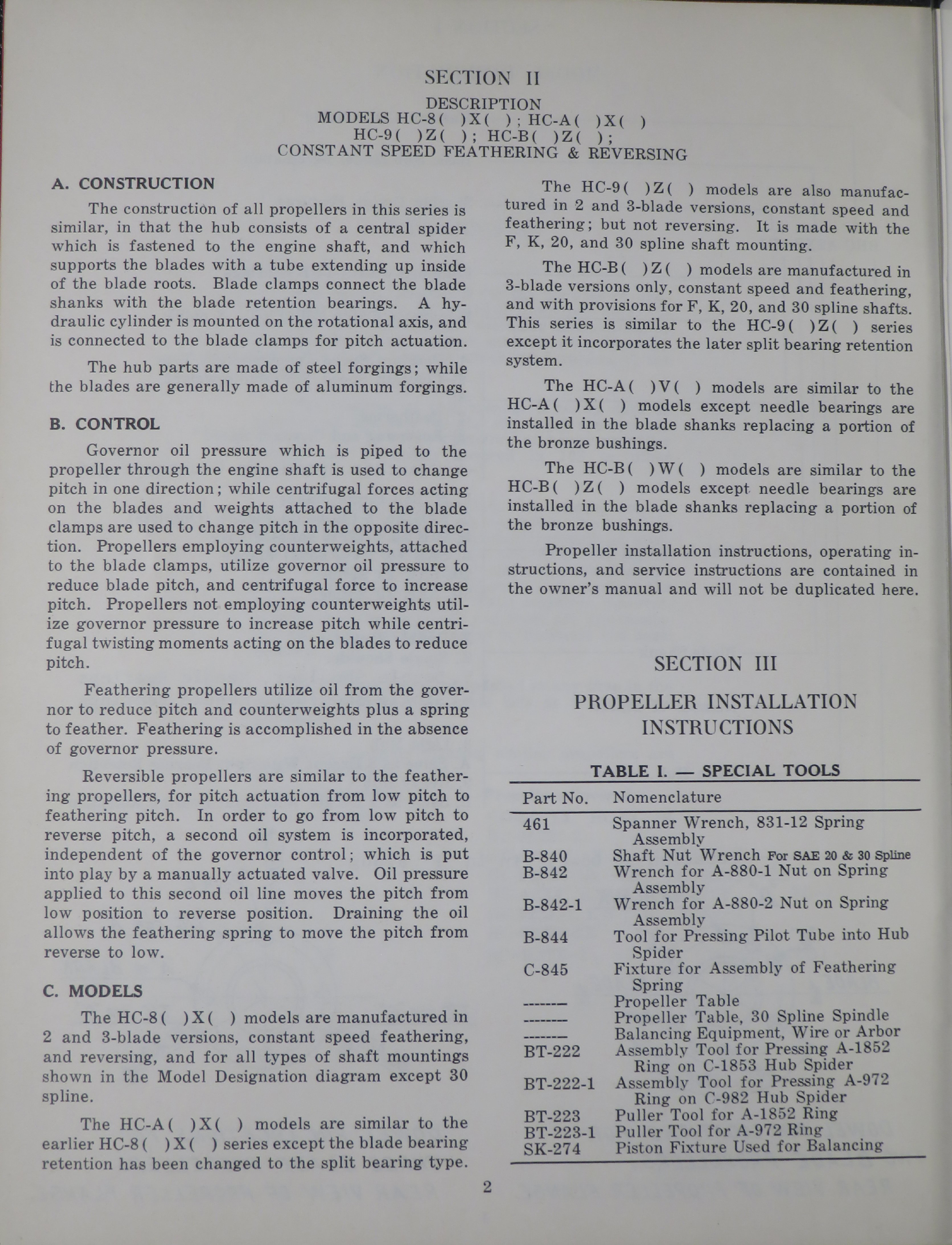 Sample page 6 from AirCorps Library document: Overhaul Instructions for Constant Speed, Feathering and Reversing Hartzell Propellers