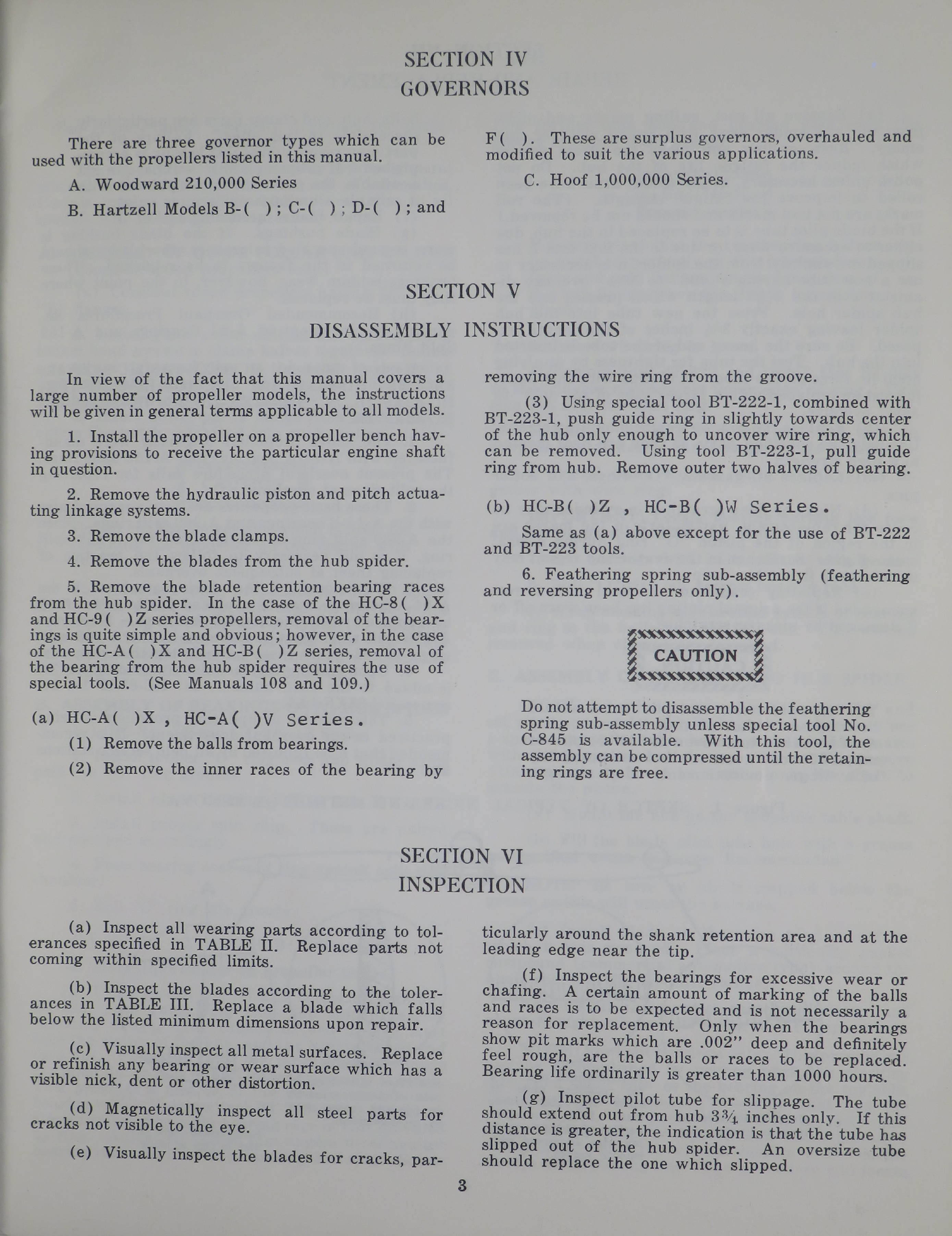 Sample page 7 from AirCorps Library document: Overhaul Instructions for Constant Speed, Feathering and Reversing Hartzell Propellers