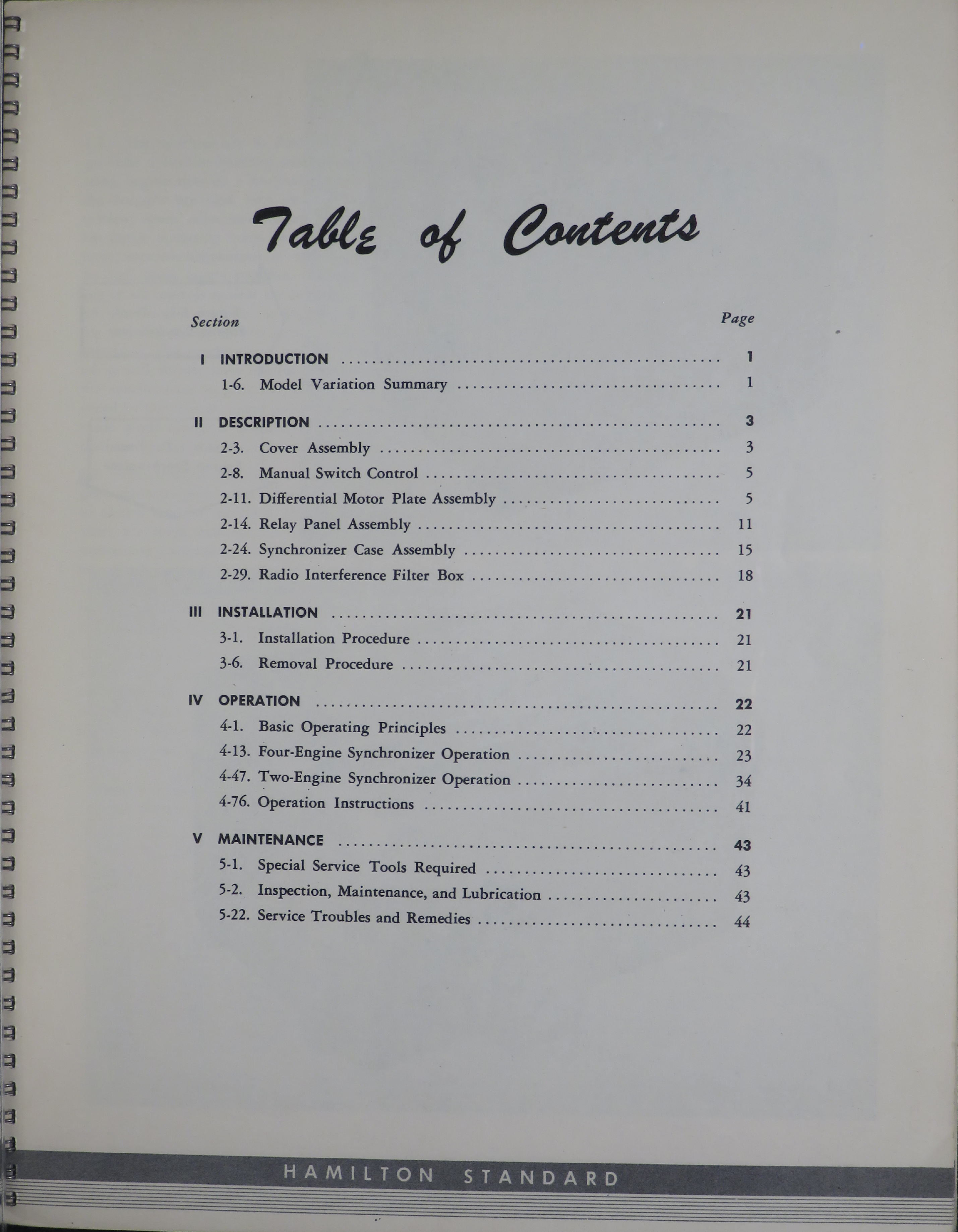 Sample page 5 from AirCorps Library document: Synchronizer Maintenance Manual