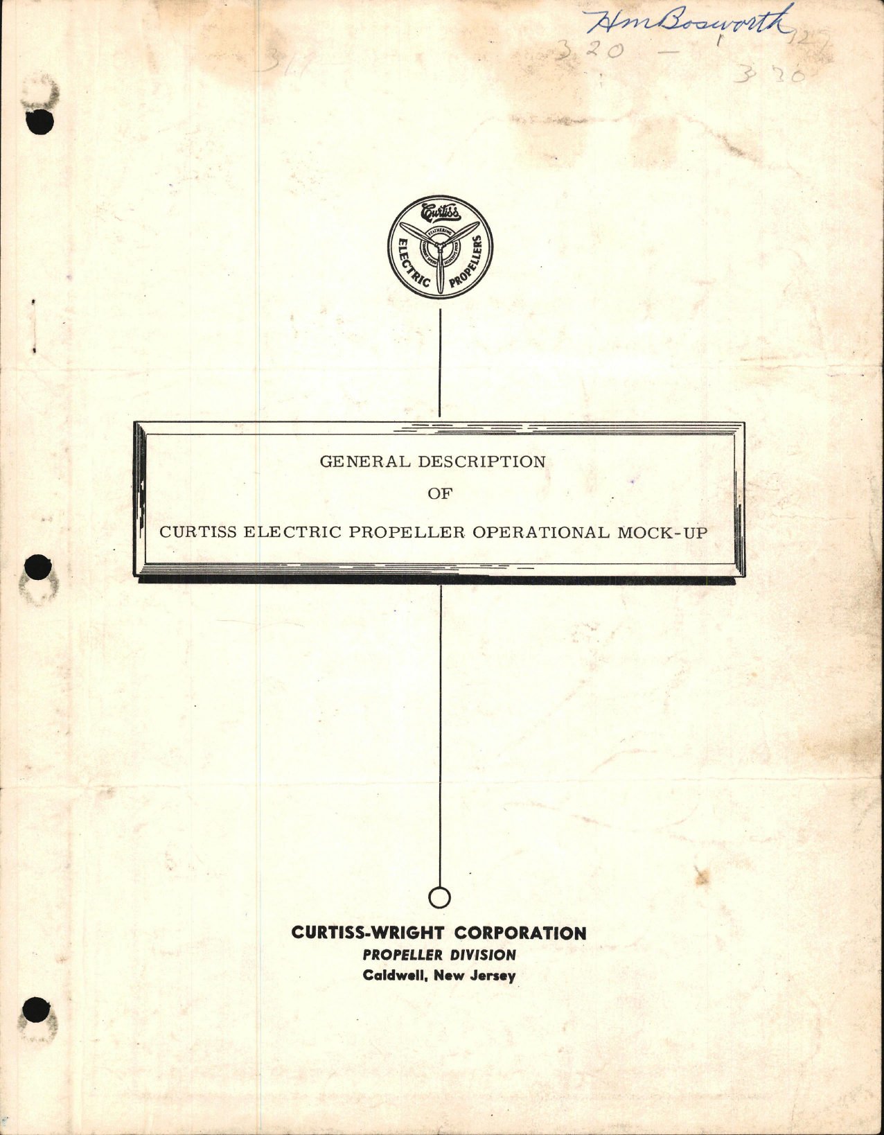 Sample page 1 from AirCorps Library document: General Description of Curtiss Electric Propeller Operational Mock-Up