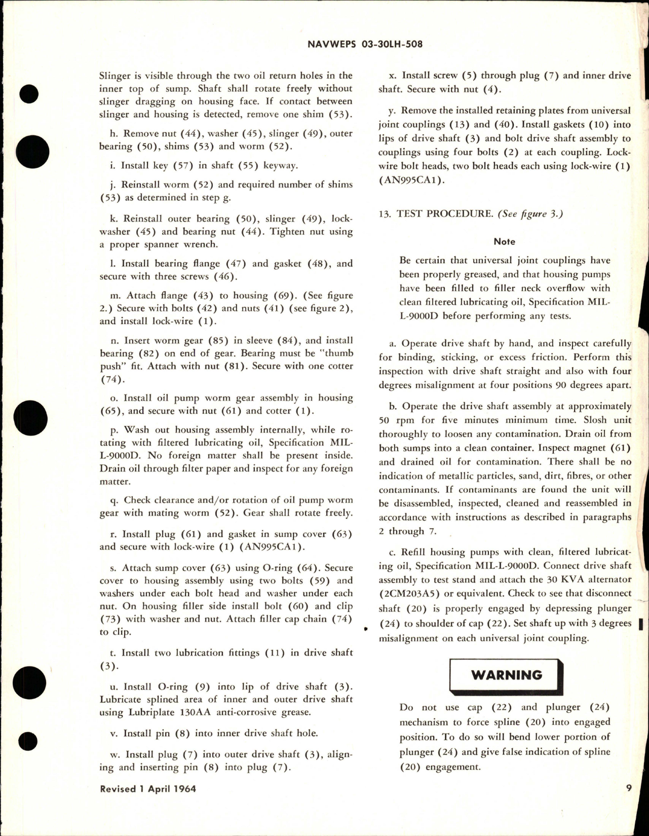 Sample page 5 from AirCorps Library document: Overhaul Instructions with Parts Breakdown for Drive Shaft & Disconnect Assembly - 30 KVA Alternator - Part 438351