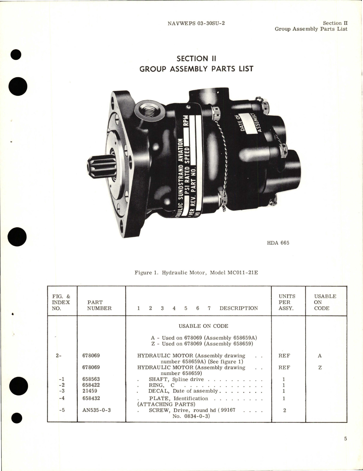 Sample page 7 from AirCorps Library document: Illustrated Parts Breakdown for Hydraulic Motor - Model MC011-21E - Part 678069