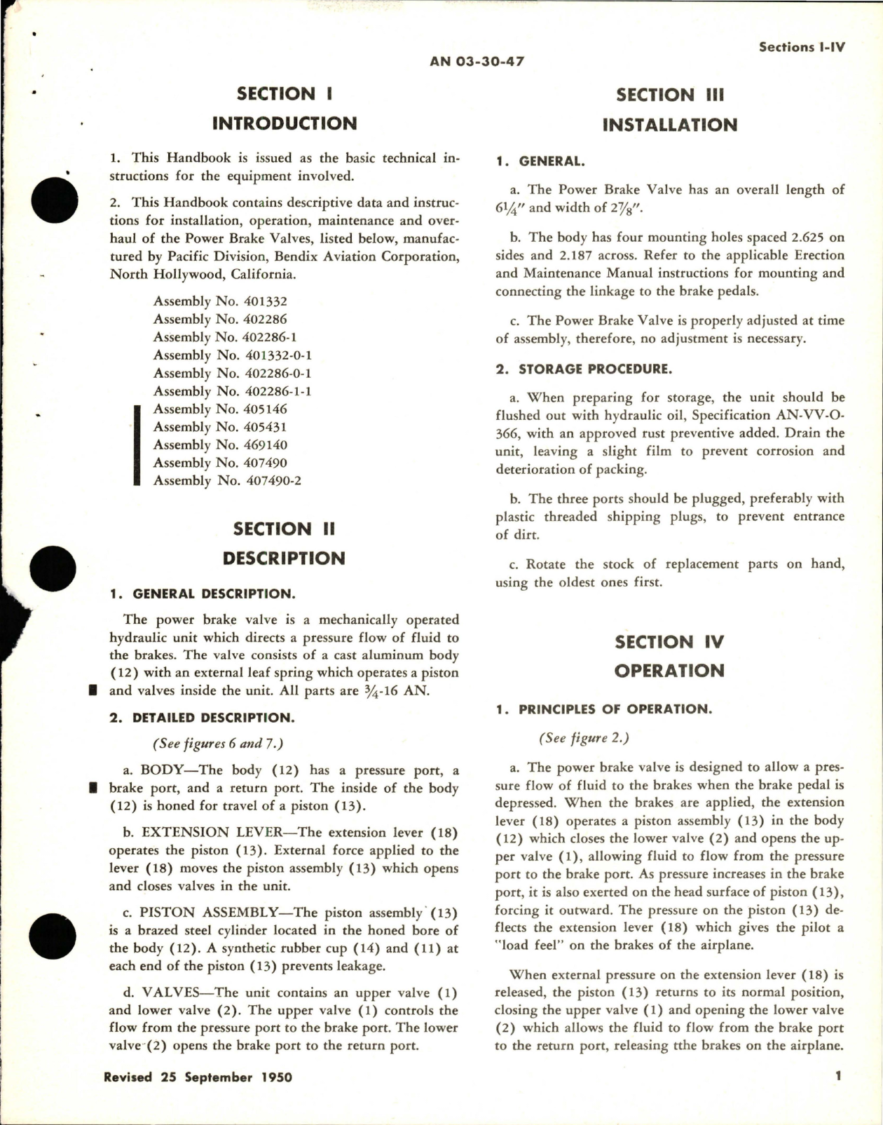 Sample page 5 from AirCorps Library document: Operation, Service, and Overhaul Instructions with Parts Catalog for Power Brake Valves
