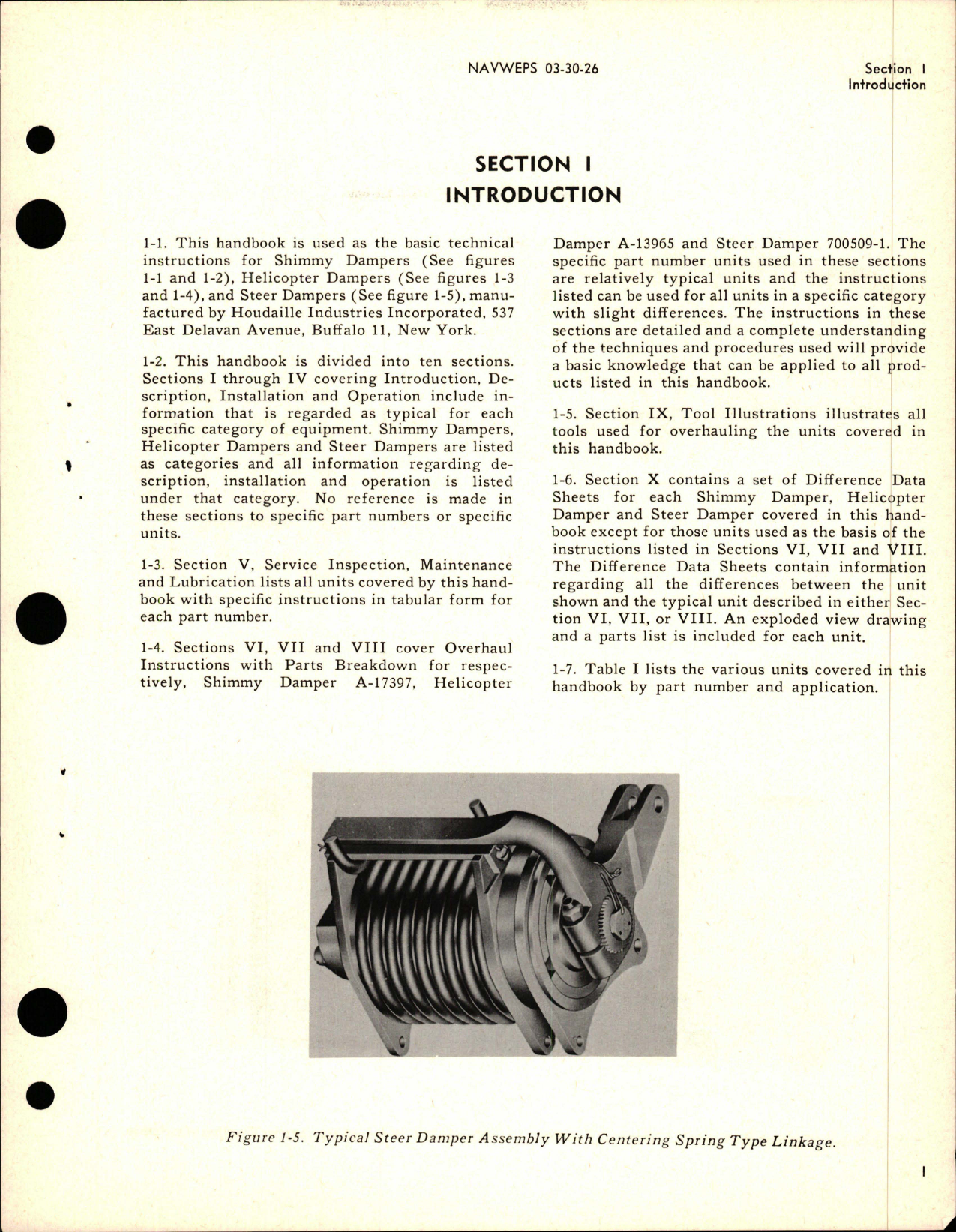 Sample page 5 from AirCorps Library document: Operation, Service and Overhaul Instructions with Illustrated Parts for Shimmy Dampers - Helicopter Dampers - Steer Dampers
