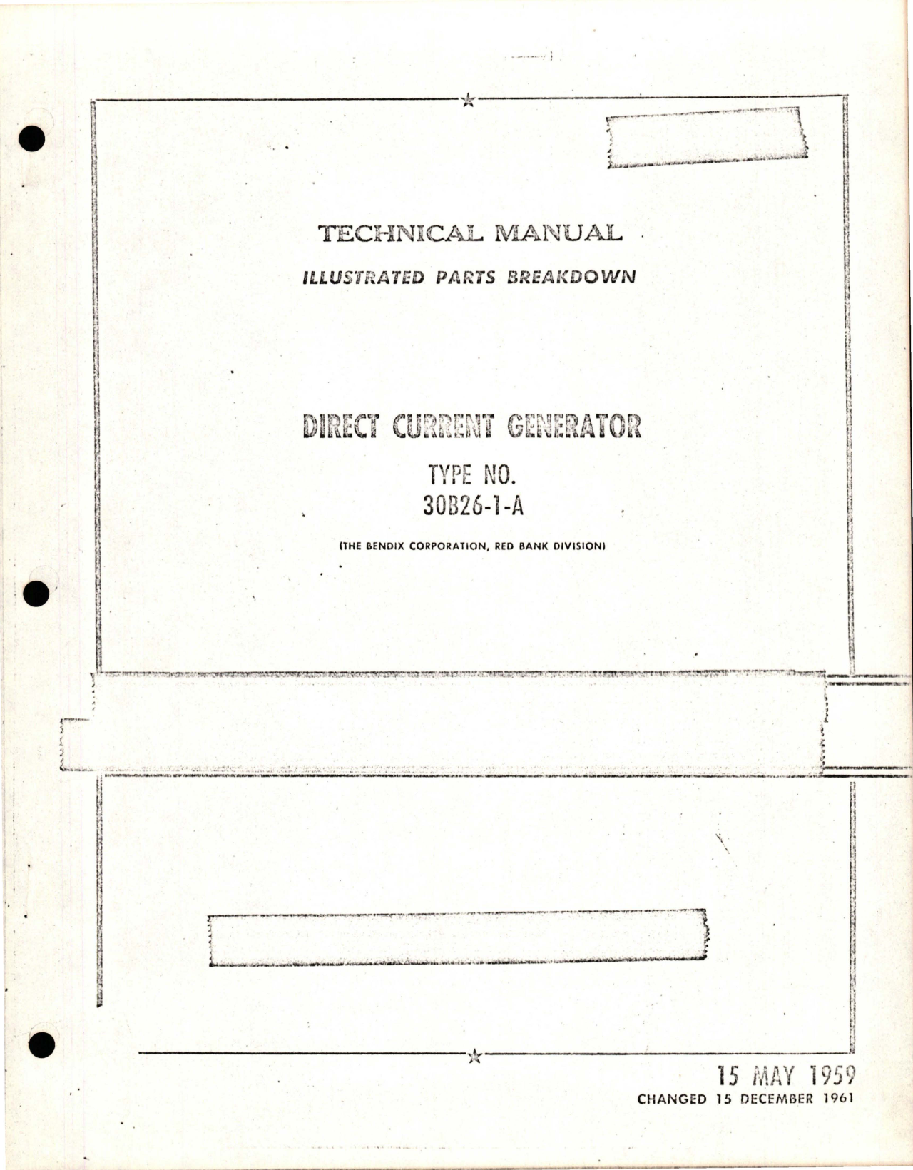 Sample page 1 from AirCorps Library document: Illustrated Parts Breakdown for Direct Current Generator - Type 30B26-1-A 