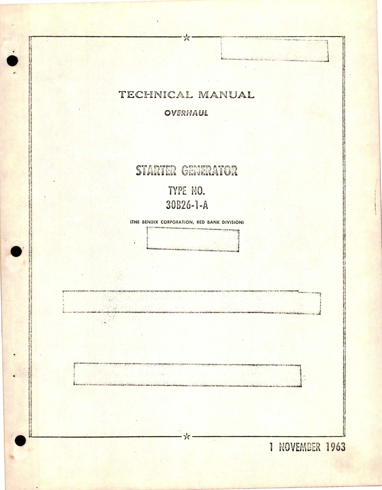 Sample page 1 from AirCorps Library document: Overhaul for Starter Generator - Type 30B26-1-A