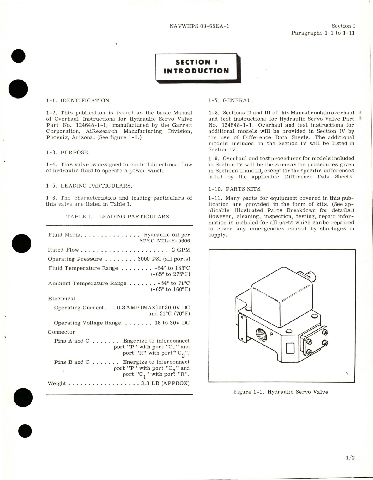 Sample page 5 from AirCorps Library document: Overhaul Instructions for Hydraulic Servo Valve - Part 124648-1-1