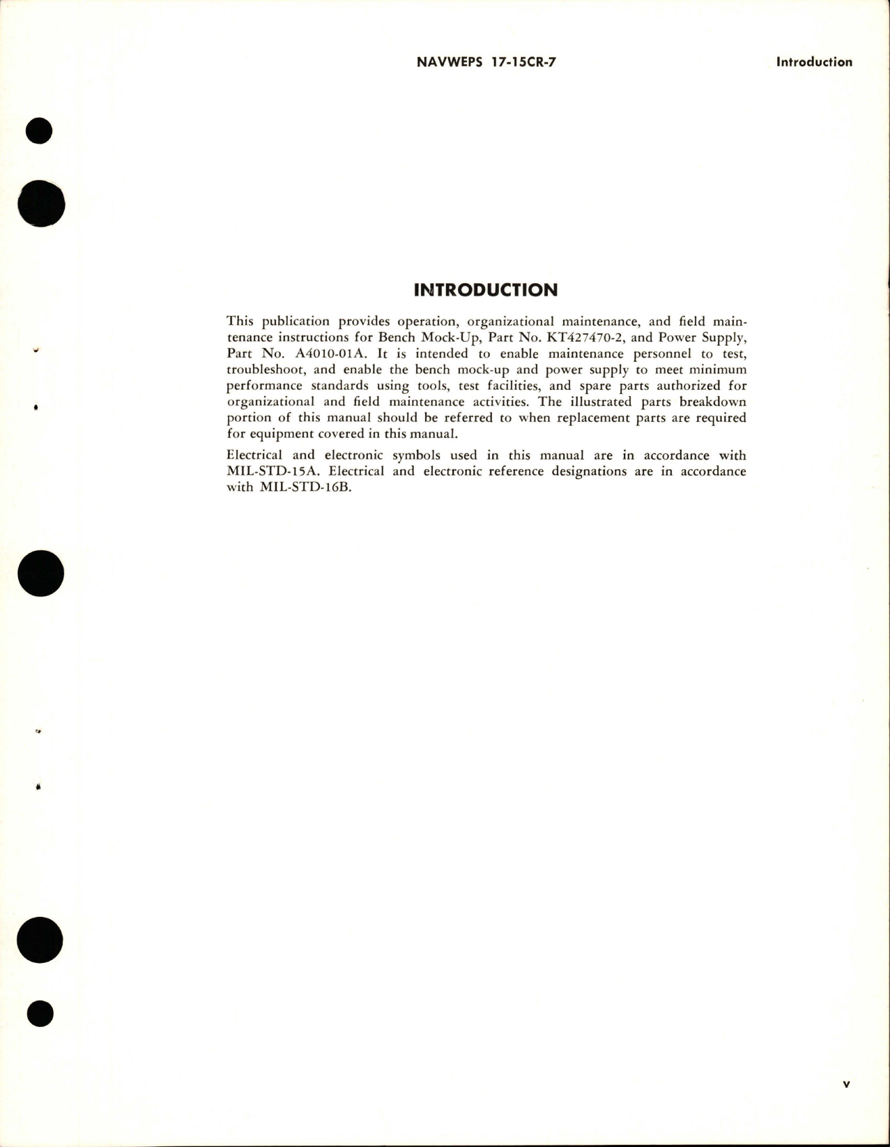 Sample page 7 from AirCorps Library document: Operation, Service Instructions with Illustrated Parts Breakdown for Bench Mock-Up - Part KT427470-2 and Power Supply - Part A4010-01A