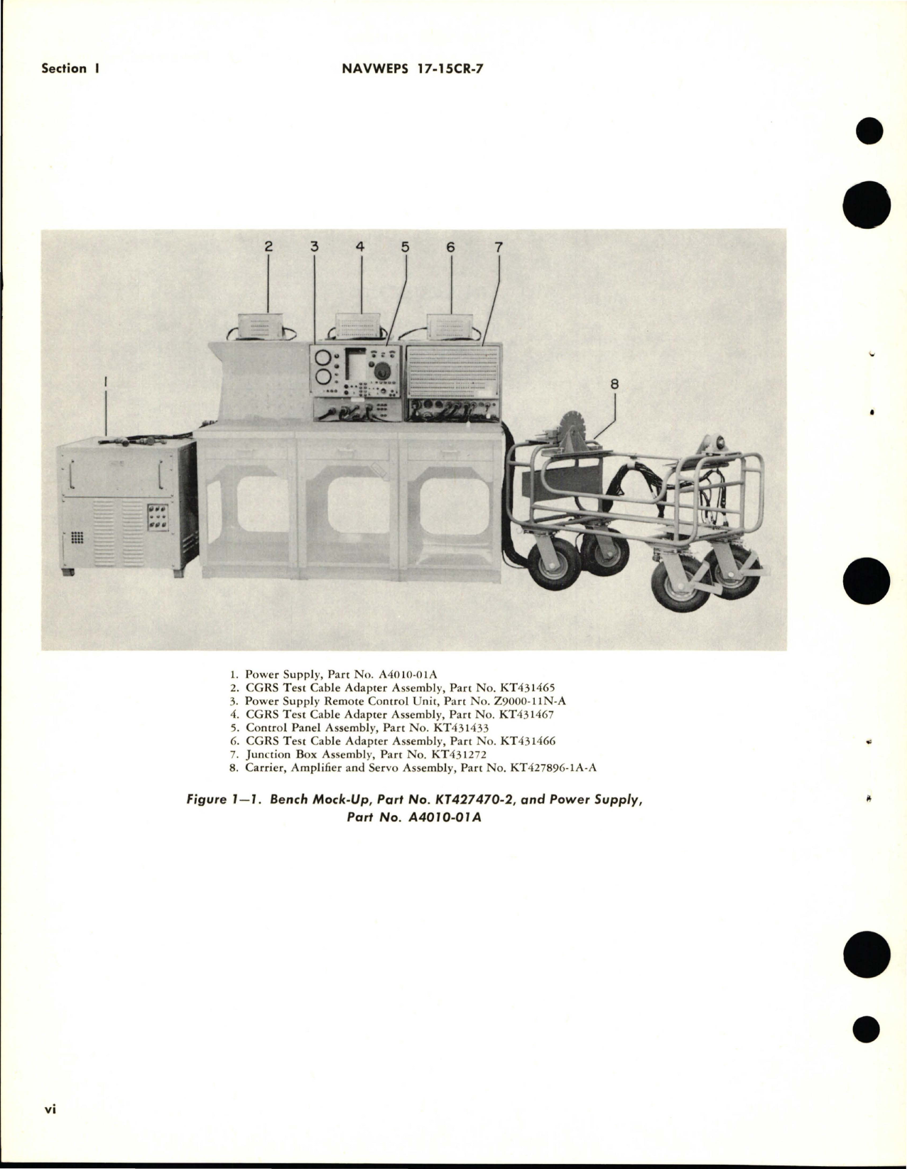 Sample page 8 from AirCorps Library document: Operation, Service Instructions with Illustrated Parts Breakdown for Bench Mock-Up - Part KT427470-2 and Power Supply - Part A4010-01A