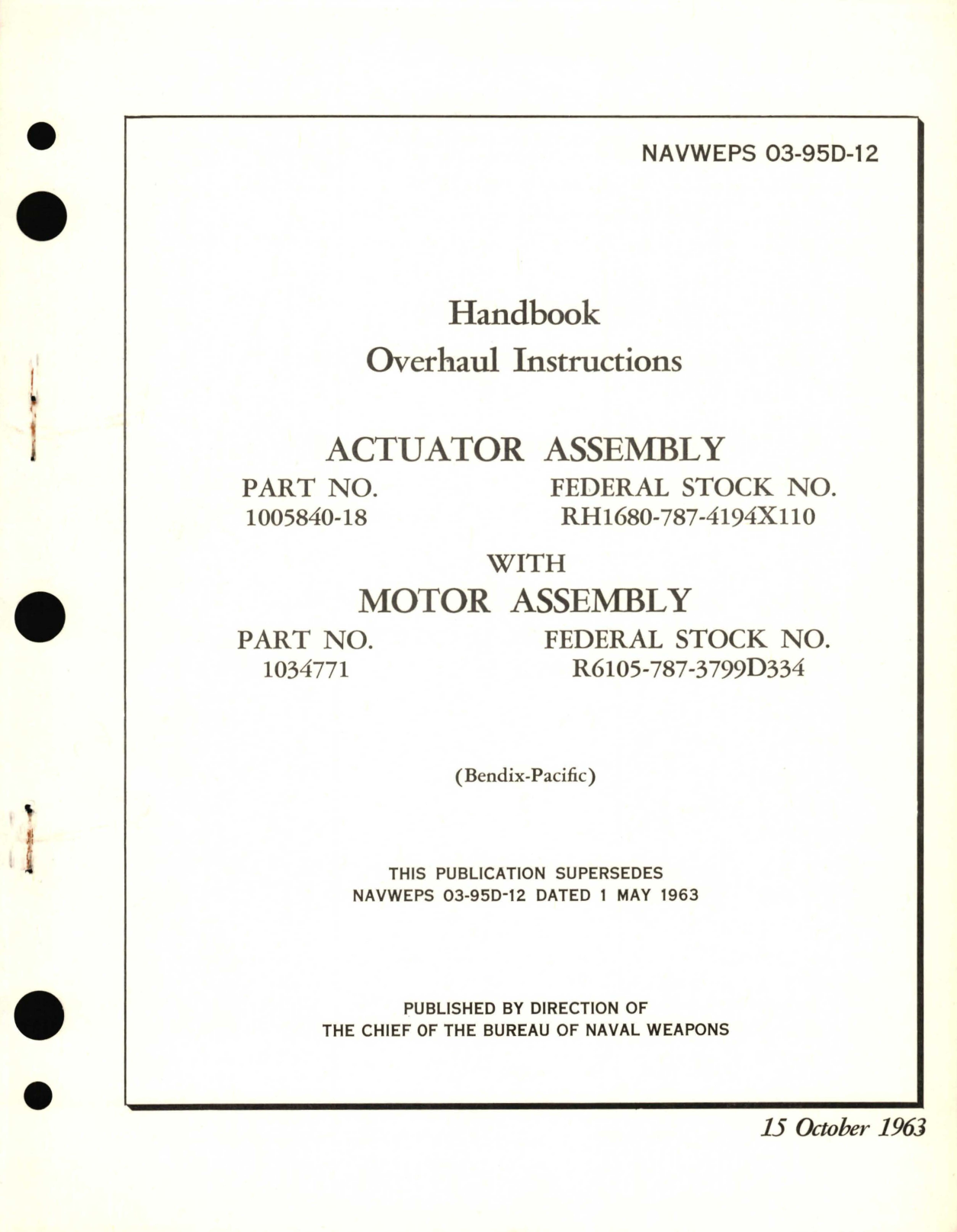 Sample page 1 from AirCorps Library document: Overhaul Instructions for Actuator Part No. 1005840-18 with Motor Assembly Part No 1034771