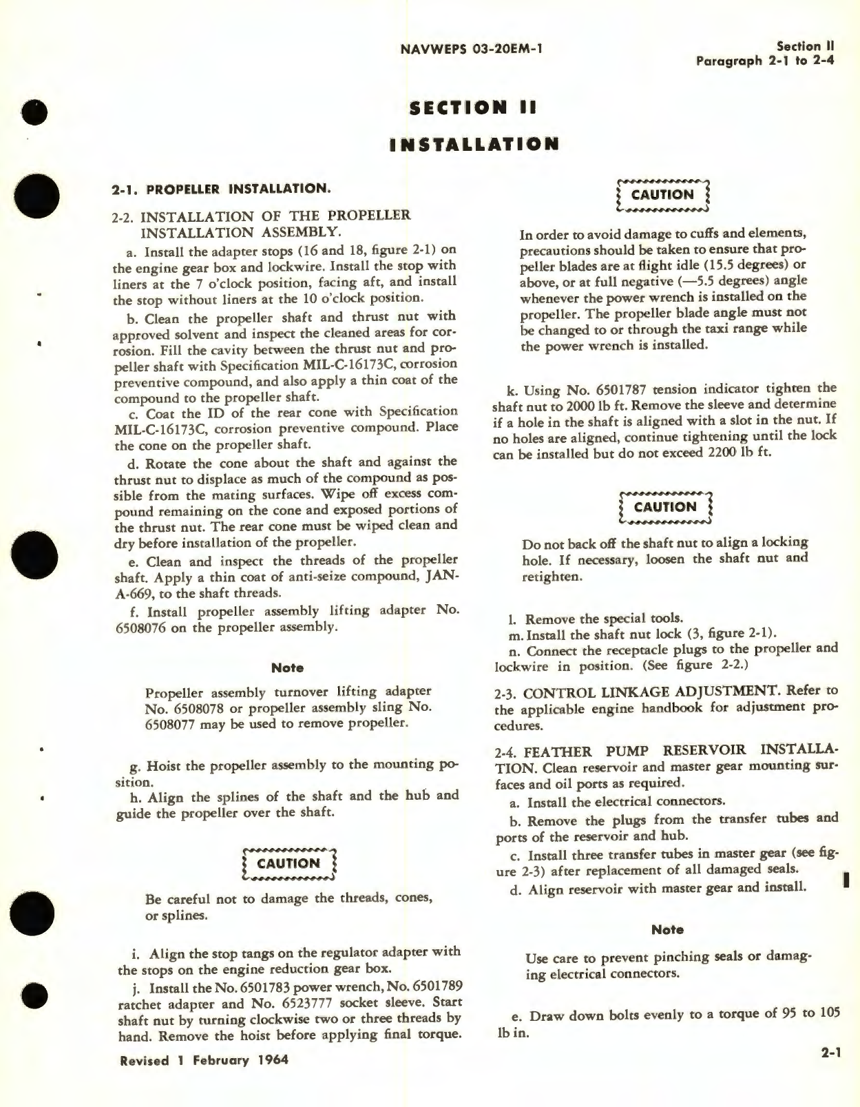 Sample page 7 from AirCorps Library document: Operation and Maintenance Instructions for Navy Model A6441FN-248 Hydraulic Propeller