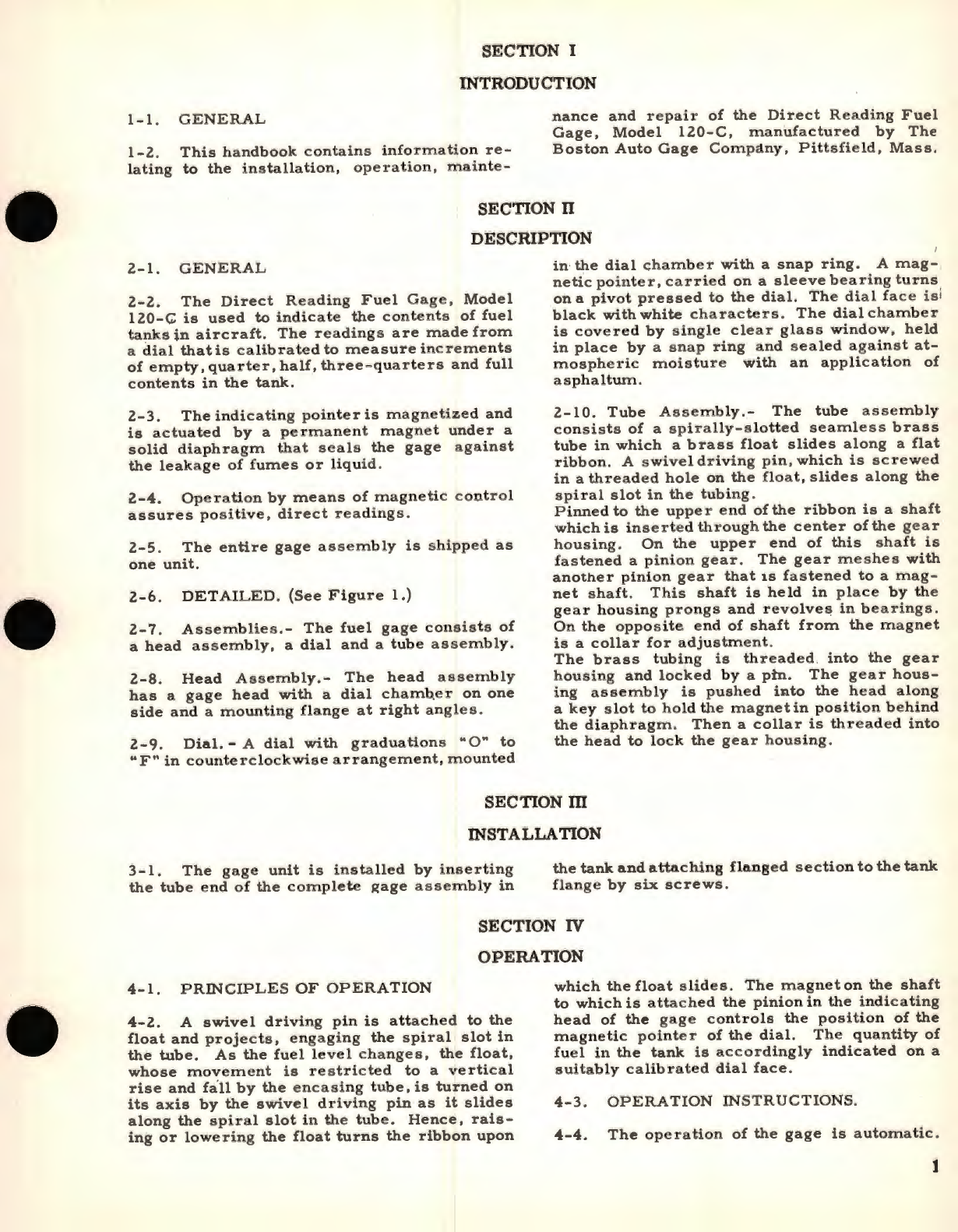 Sample page 5 from AirCorps Library document: Operation Service and Overhaul Instructions with Parts Catalog for Fuel Quantity Gage Model 120-C Stock No. R88-G-249-325 