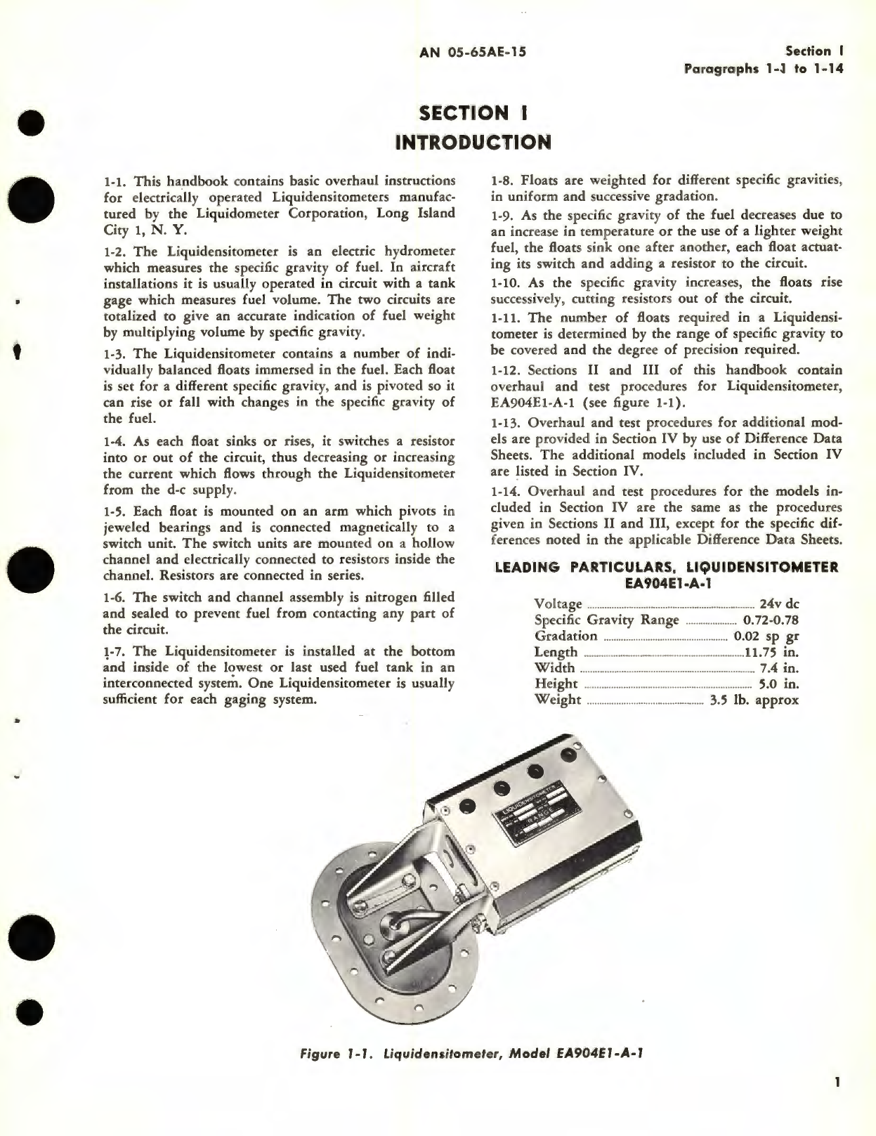 Sample page 5 from AirCorps Library document: Handbook Overhaul Instructions for Liquidensitometers 