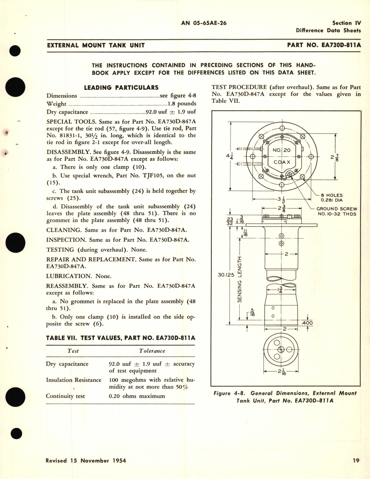 Sample page 7 from AirCorps Library document: Overhaul Instructions for Capacitor Fuel Quantity Gage System External Mount Tank Units Part No. EA730D, EA764, EA768