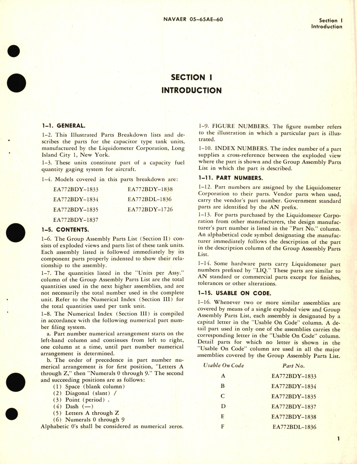 Sample page 5 from AirCorps Library document: Illustrated Parts Breakdown for capacitor Type Tank Units Part No. EA772BDY and EA772BDL