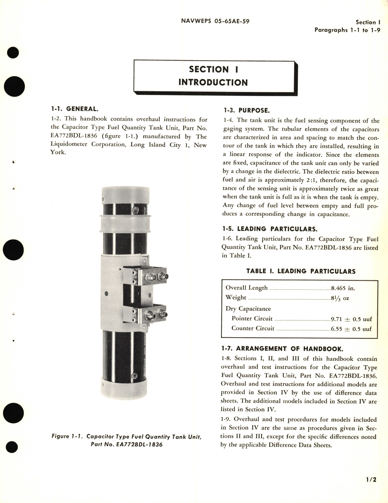 Sample page 5 from AirCorps Library document: Overhaul Instructions for Capacitor Fuel Quantity, Tank Unit, Part No. EA772BDL and EA772BDY