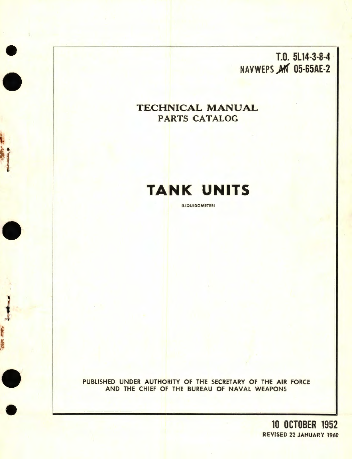 Sample page 1 from AirCorps Library document: Parts Catalog for Liquidometer Tank Units 