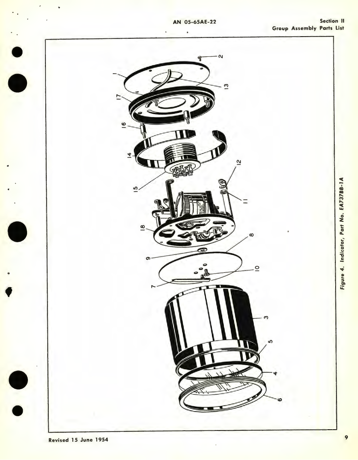 Sample page 5 from AirCorps Library document: Illustrated Parts Breakdown for Capacitor Fuel Quantity Gage Indicator Part No. EA737AA, EA737BB, EA755AA