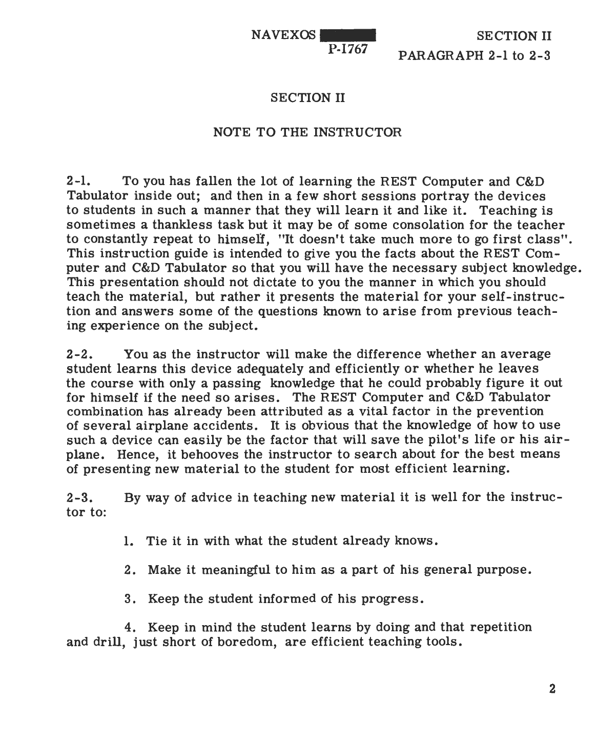 Sample page 5 from AirCorps Library document: Instructor's Guide for TV-2 Rest Computer Instruction Kit 