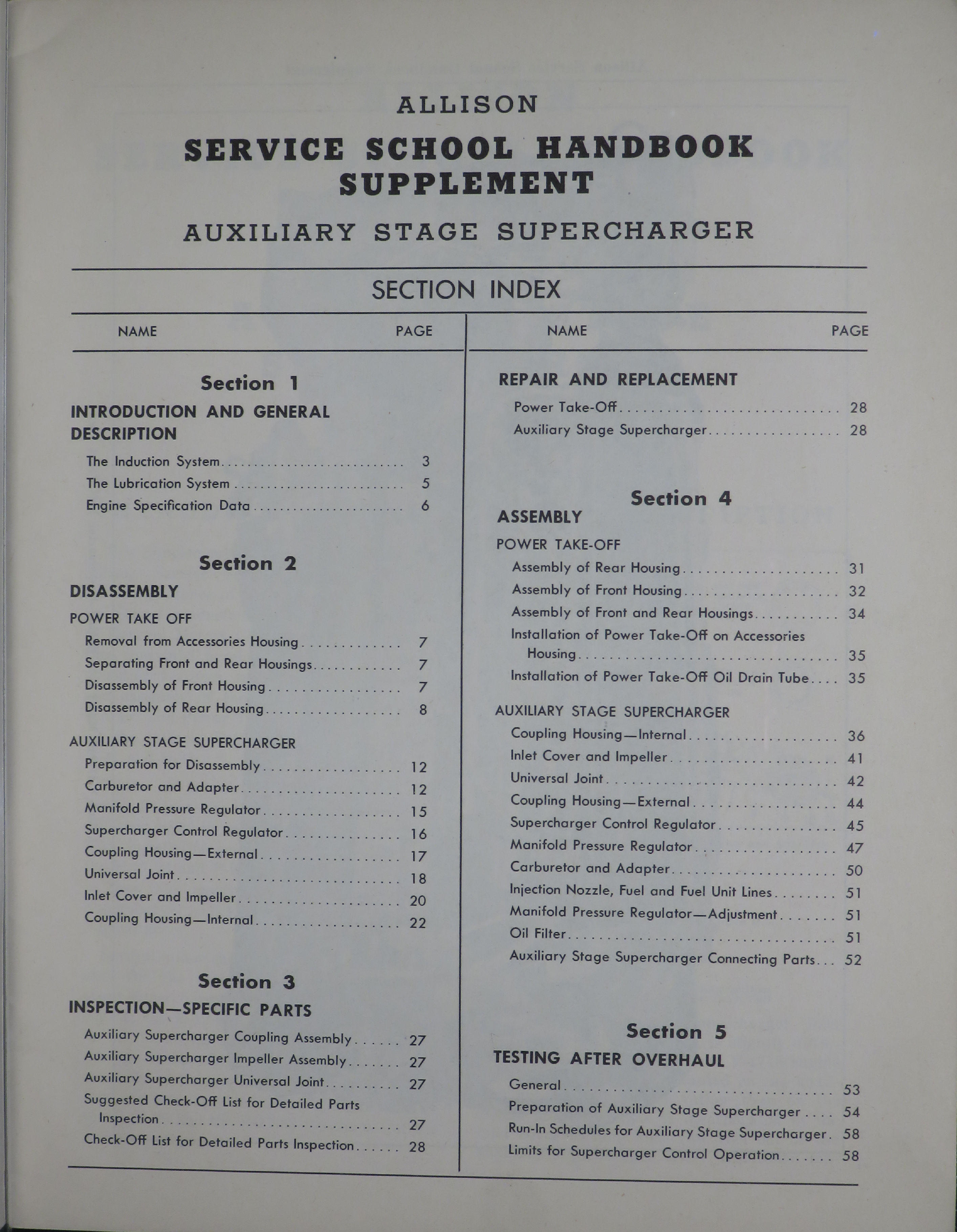 Sample page 5 from AirCorps Library document: Allison Service School Handbook Supplement for V-1710 E and F