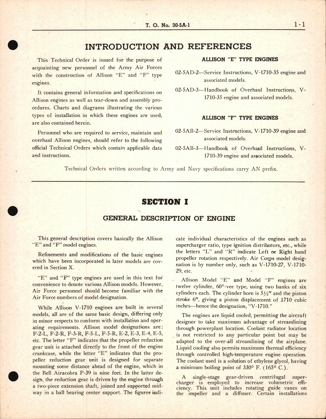 Sample page 7 from AirCorps Library document: Information Guide for Allison V-1710 E and F Engines
