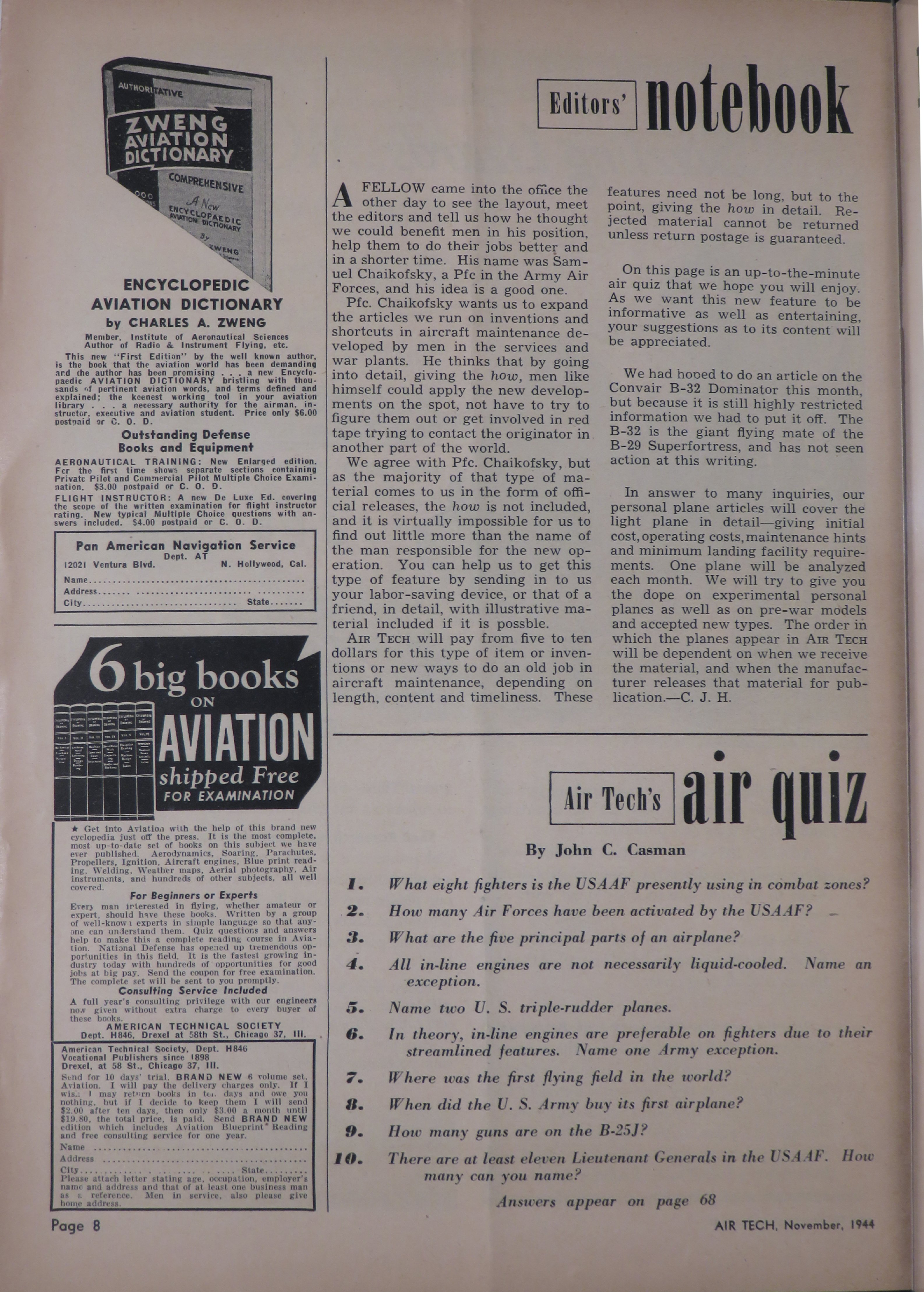 Sample page 8 from AirCorps Library document: Air Tech Magazine - Volume 5 - No. 5
