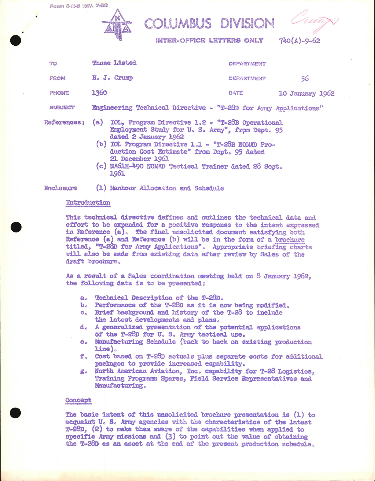 Sample page 1 from AirCorps Library document: Engineering Technical Directive for T-28 Army Applications