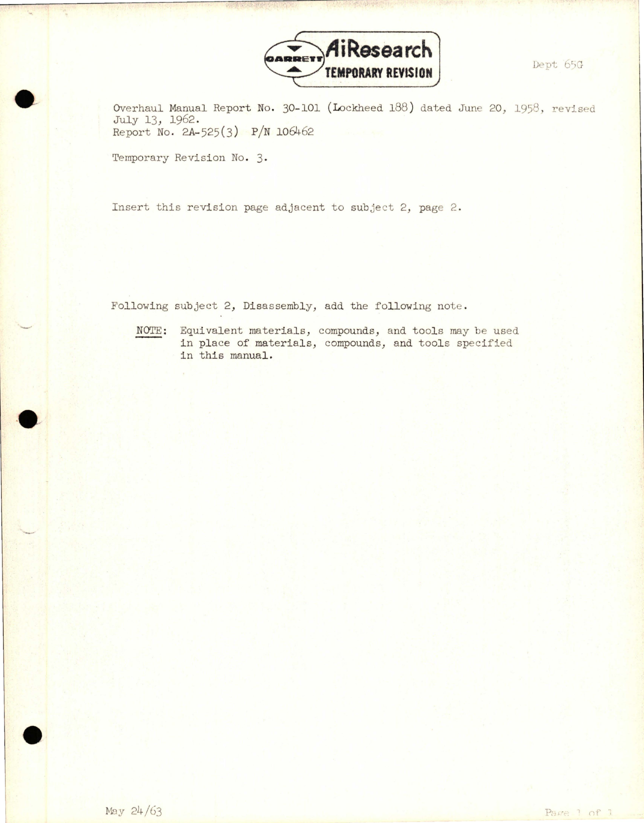 Sample page 5 from AirCorps Library document: Overhaul Manual for Two-Inch Diameter Pneumatic Shutoff Valve - Part 106462 