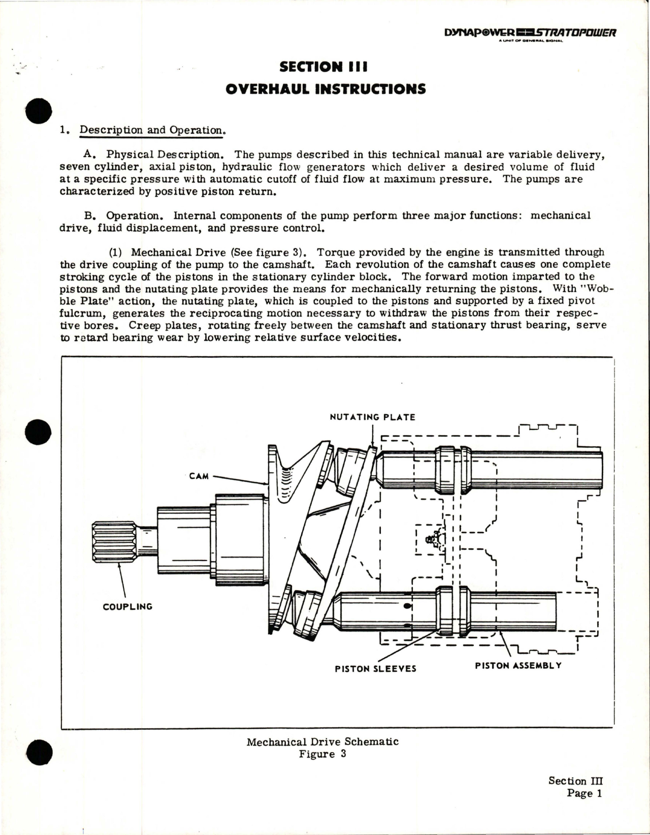 Sample page 9 from AirCorps Library document: Overhaul Instructions with Parts Breakdown for Stratopower Hydraulic Pump 65W Series