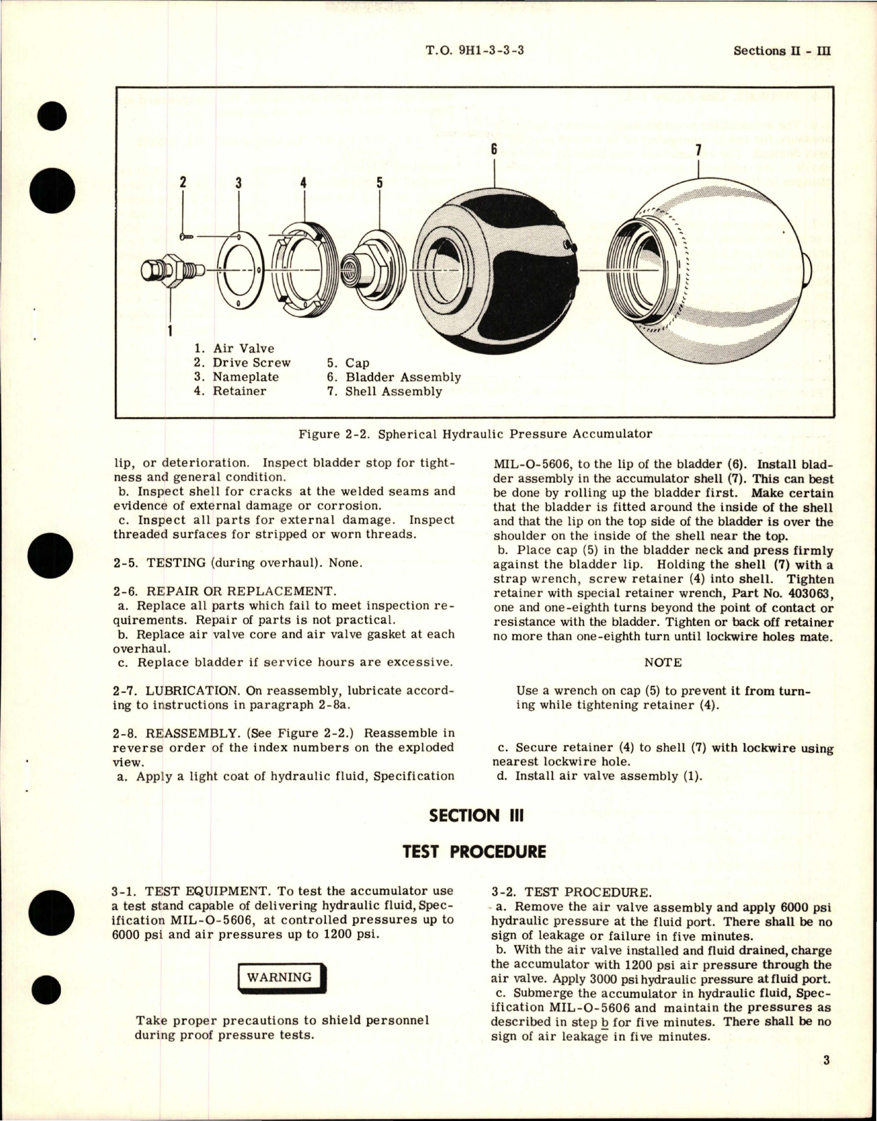 Sample page 5 from AirCorps Library document: Overhaul Instructions for Spherical Hydraulic Pressure Accumulators - 3000 PSI - Parts 405525, 405554, 406920, 406920-2, and 408410