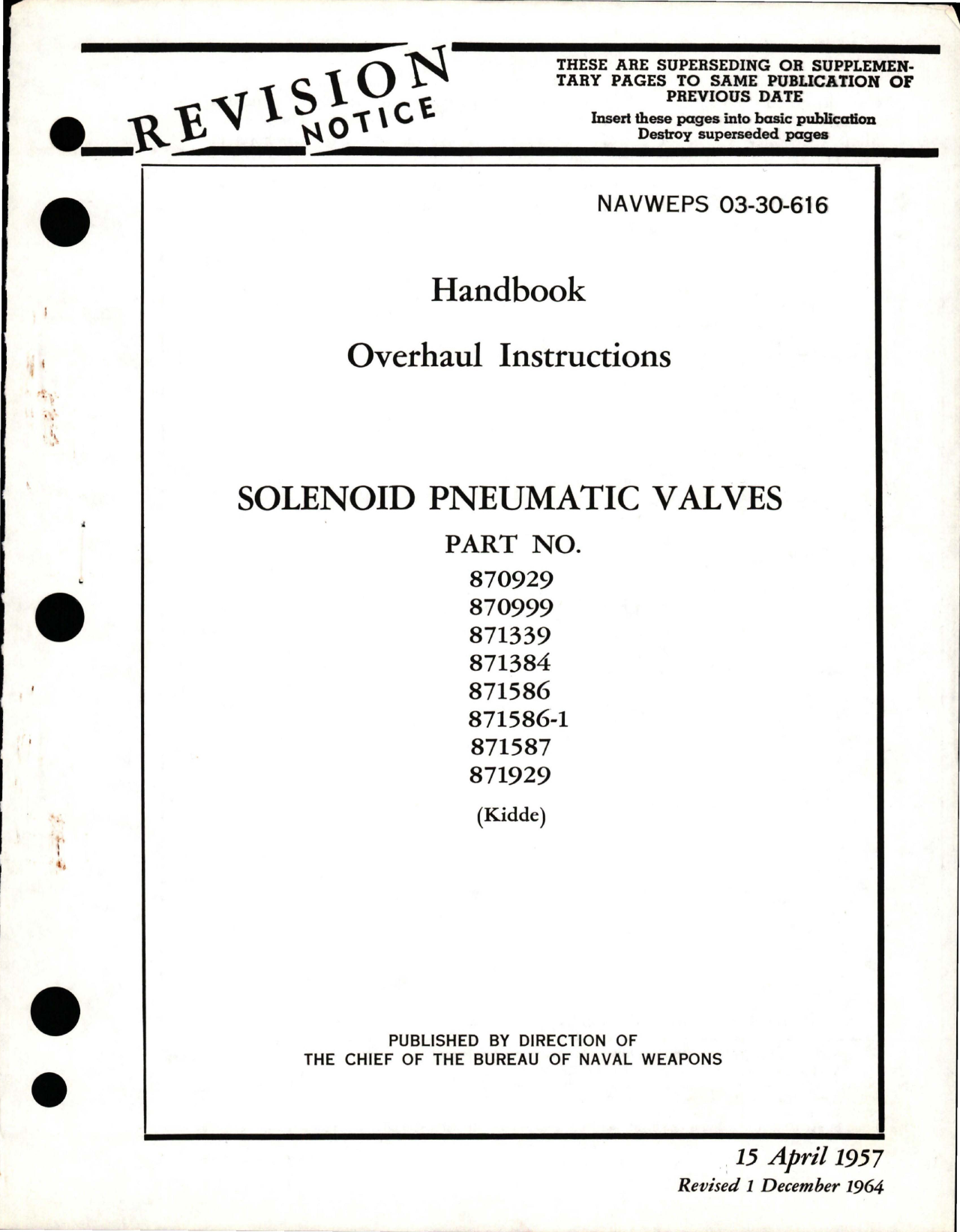 Sample page 1 from AirCorps Library document: Overhaul Instructions for Solenoid Pneumatic Valves