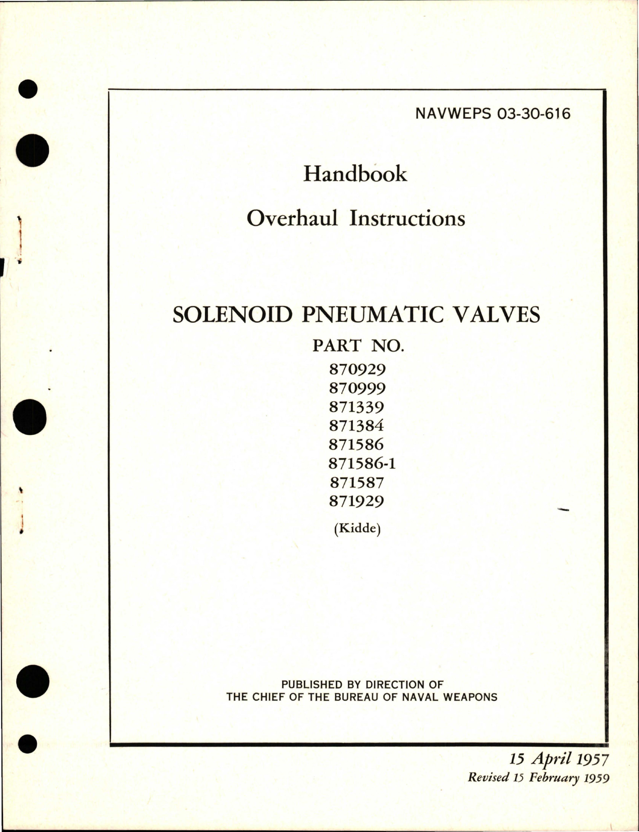 Sample page 1 from AirCorps Library document: Overhaul Instructions for Solenoid Pneumatic Valves