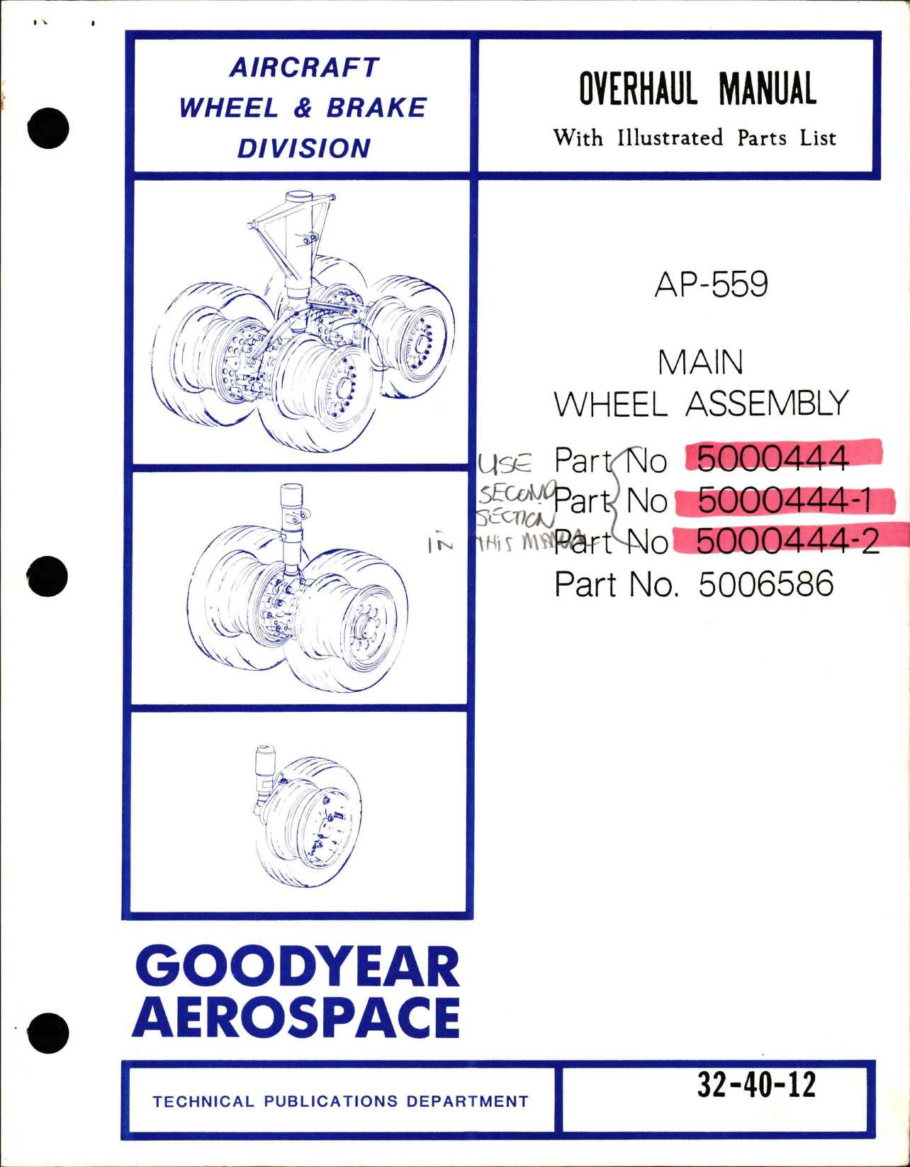 Sample page 1 from AirCorps Library document: Overhaul Manual with Illustrated Parts List for Main Wheel Assembly