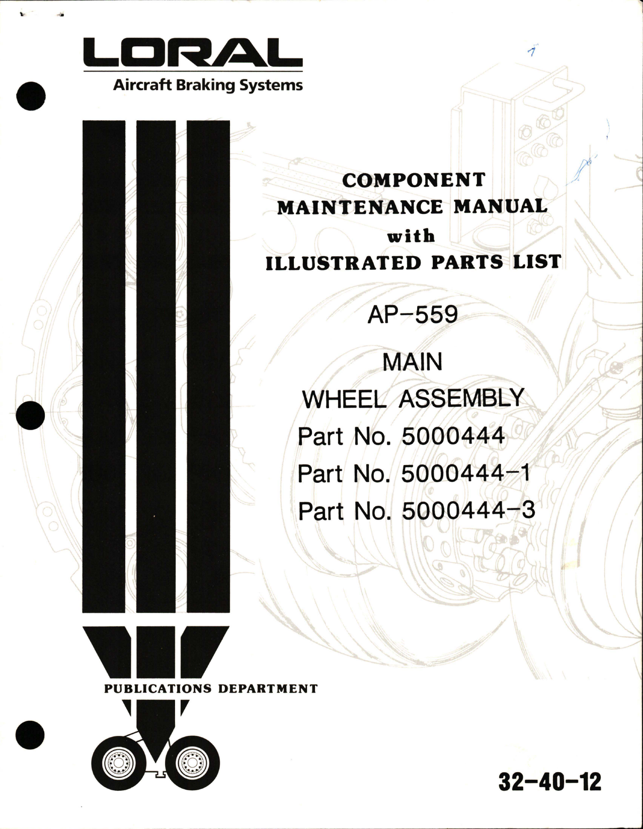 Sample page 1 from AirCorps Library document: Maintenance Manual with Illustrated Parts List for Main Wheel Assembly