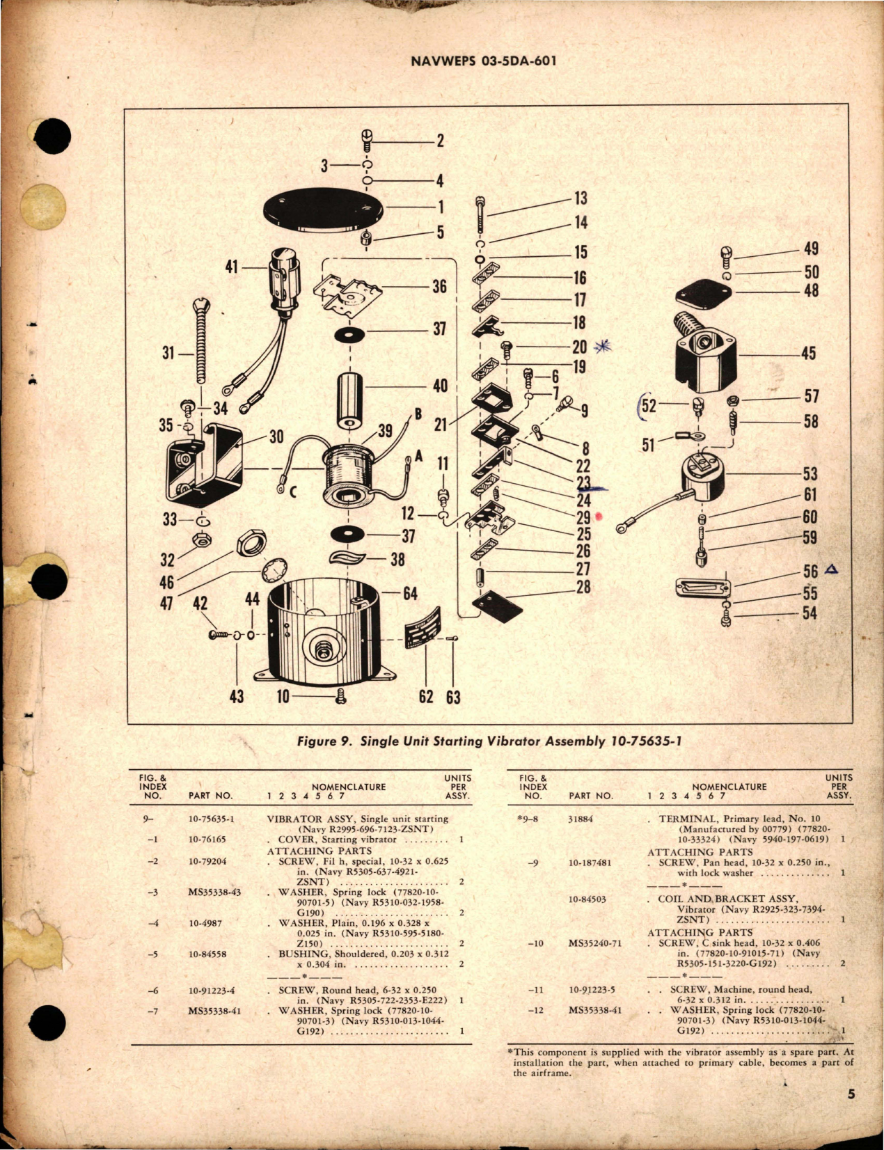 Sample page 5 from AirCorps Library document: Overhaul Instructions with Parts Breakdown for Single Unit Starting Vibrator - 1075635-1