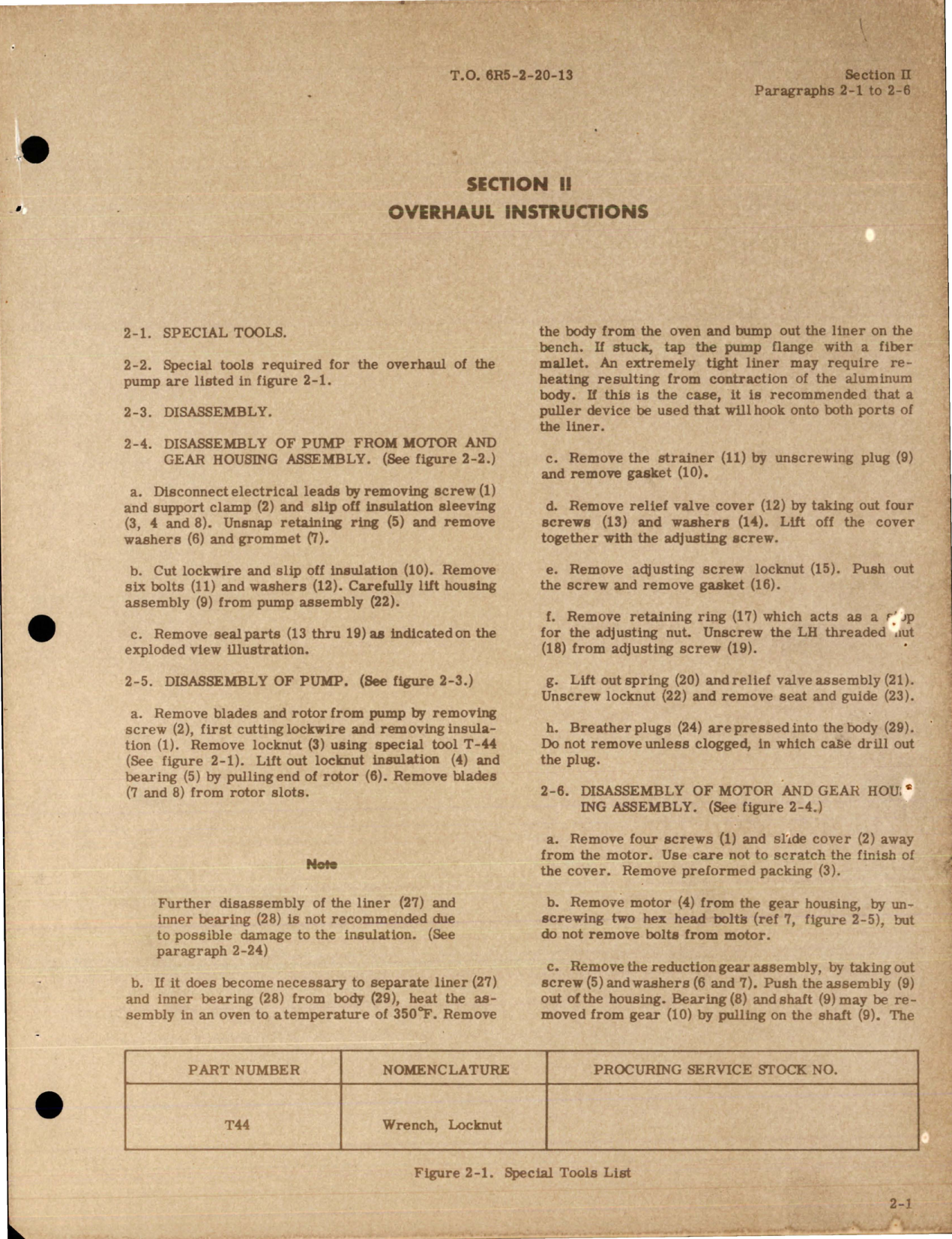 Sample page 5 from AirCorps Library document: Overhaul Instructions for Water Injection Pump - Model RG8825J