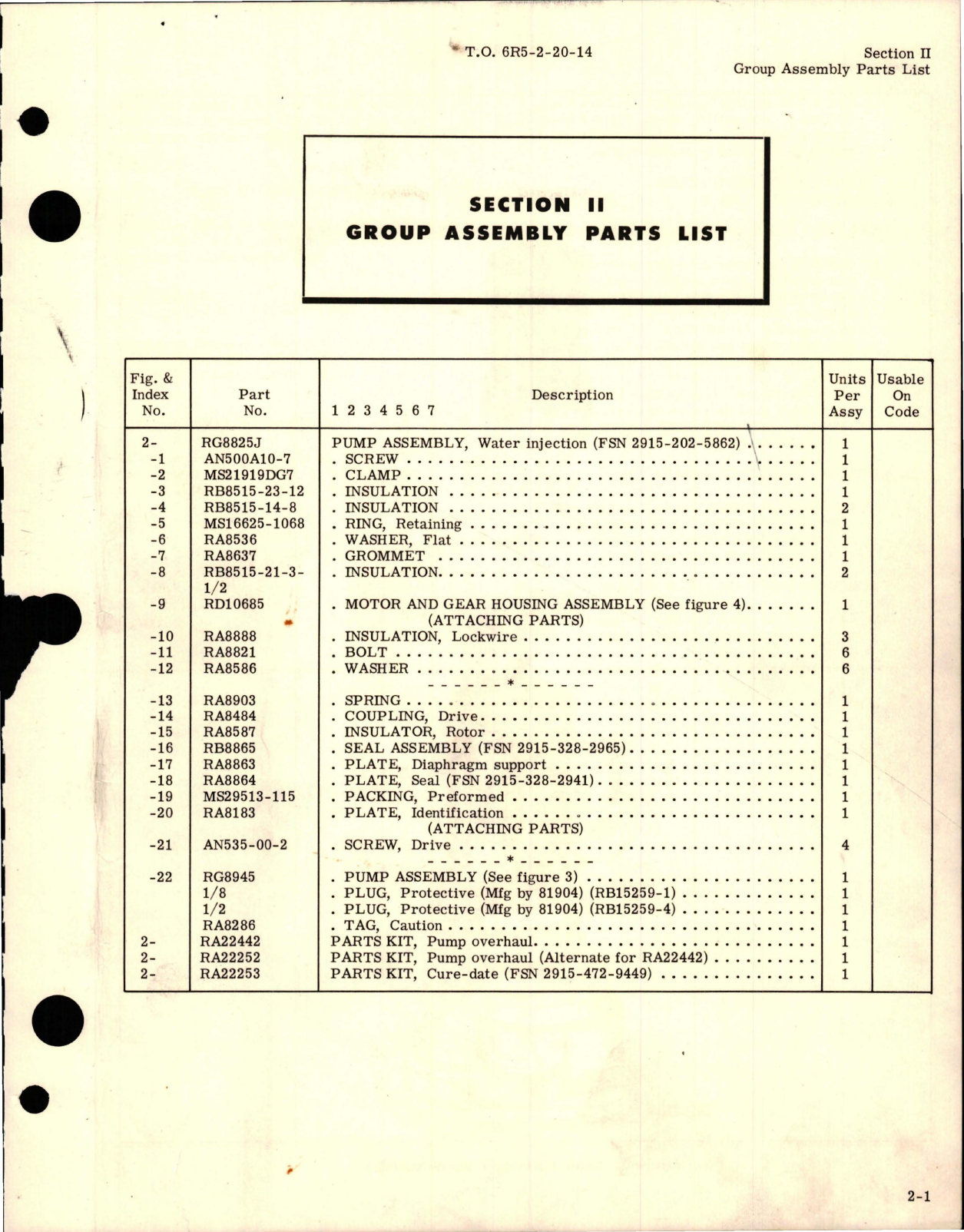 Sample page 7 from AirCorps Library document: Illustrated Parts Breakdown for Water Injection Pump - Model RG8825J