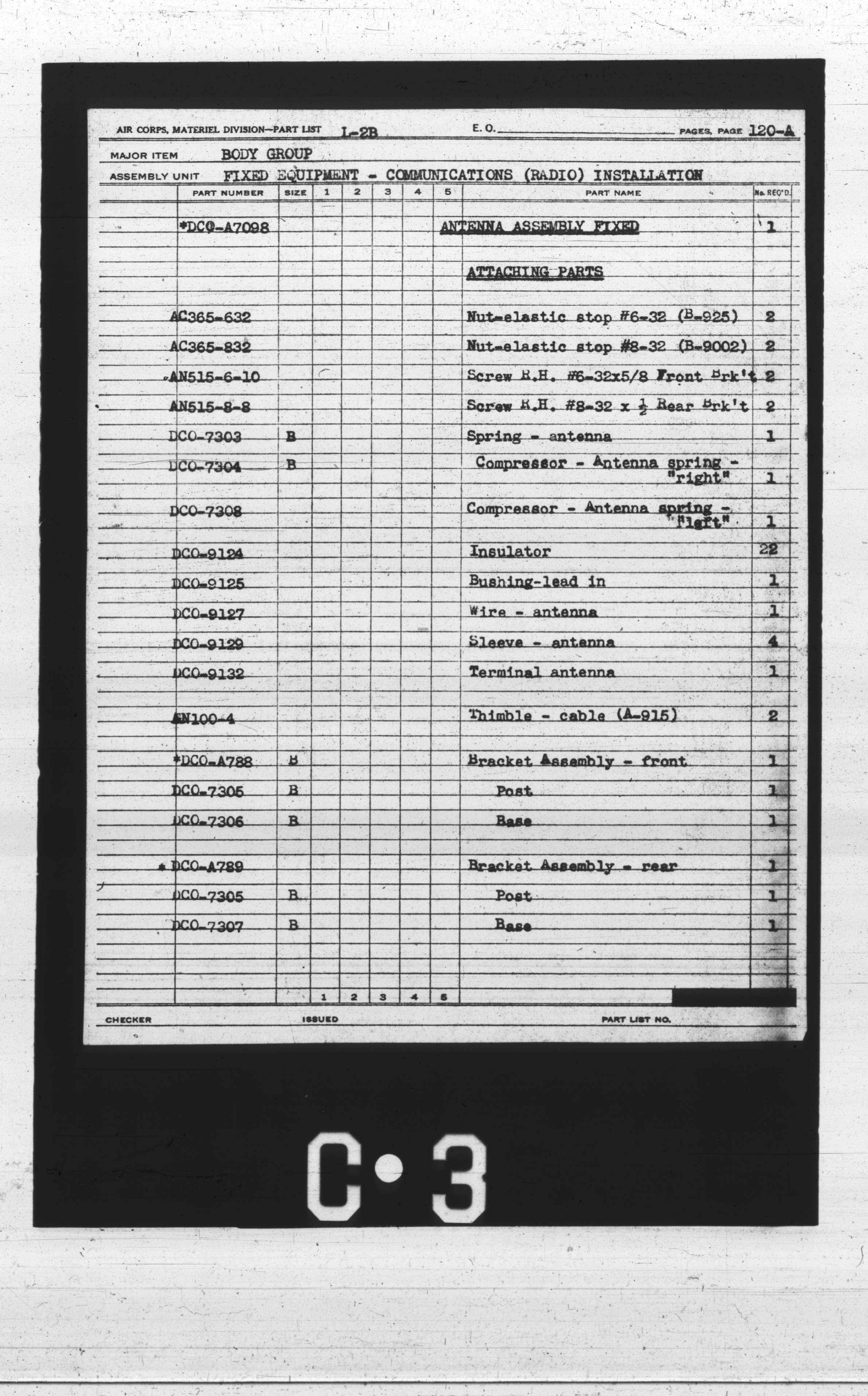 Sample page 7 from AirCorps Library document: Deleted and Additional Items Parts List for L-2A (O-57A) To Make L-2B